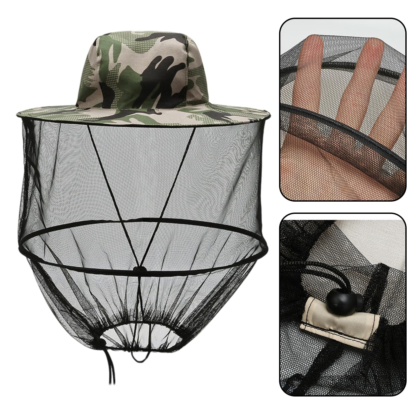 Cappello da apicoltore con velo, zanzariera, cappello con zanzariera, cappello da sole, tesa larga, protezione solare, anti-zanzare, anti-apicoltore, per attività all'aperto, escursioni, campeggio