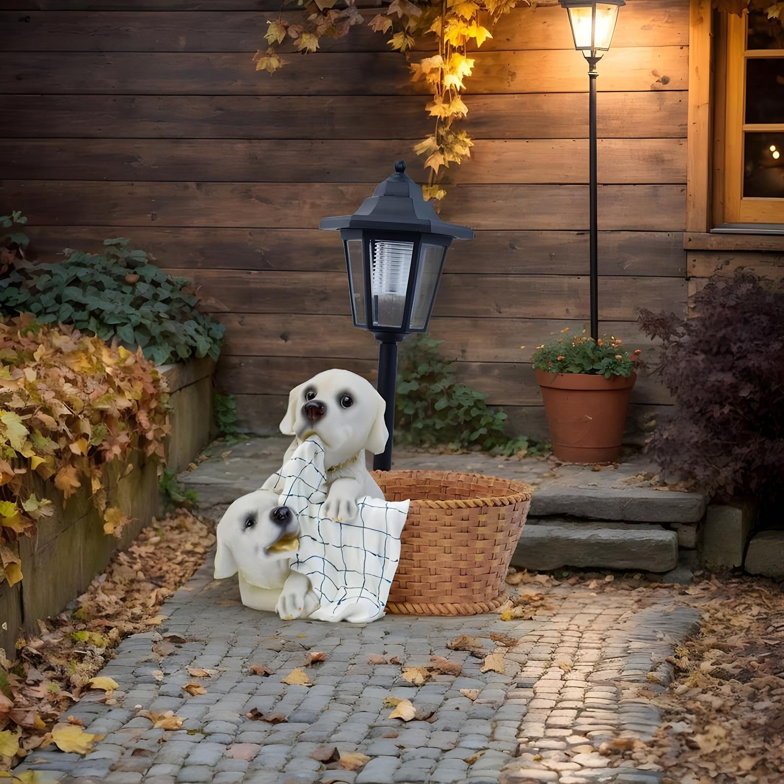 Solarne Figurki do Ogrodu Wodoodporne Żywiczne Figurki Ozdoby Z Lampkami | Solarne Zwierzęta do Ogrodu i na Podwórko Na Ganek, Do Domu, Na Zewnątrz, Patio, Trawnik, Dekoracja Urodzinowa i Świątecz