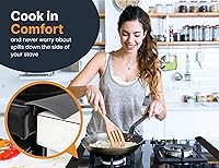 Vista 3 de Linda's Essentials Cubiertas de silicona para huecos para estufas (paquete de 2), relleno de huecos para horno resistentes al calor que sella