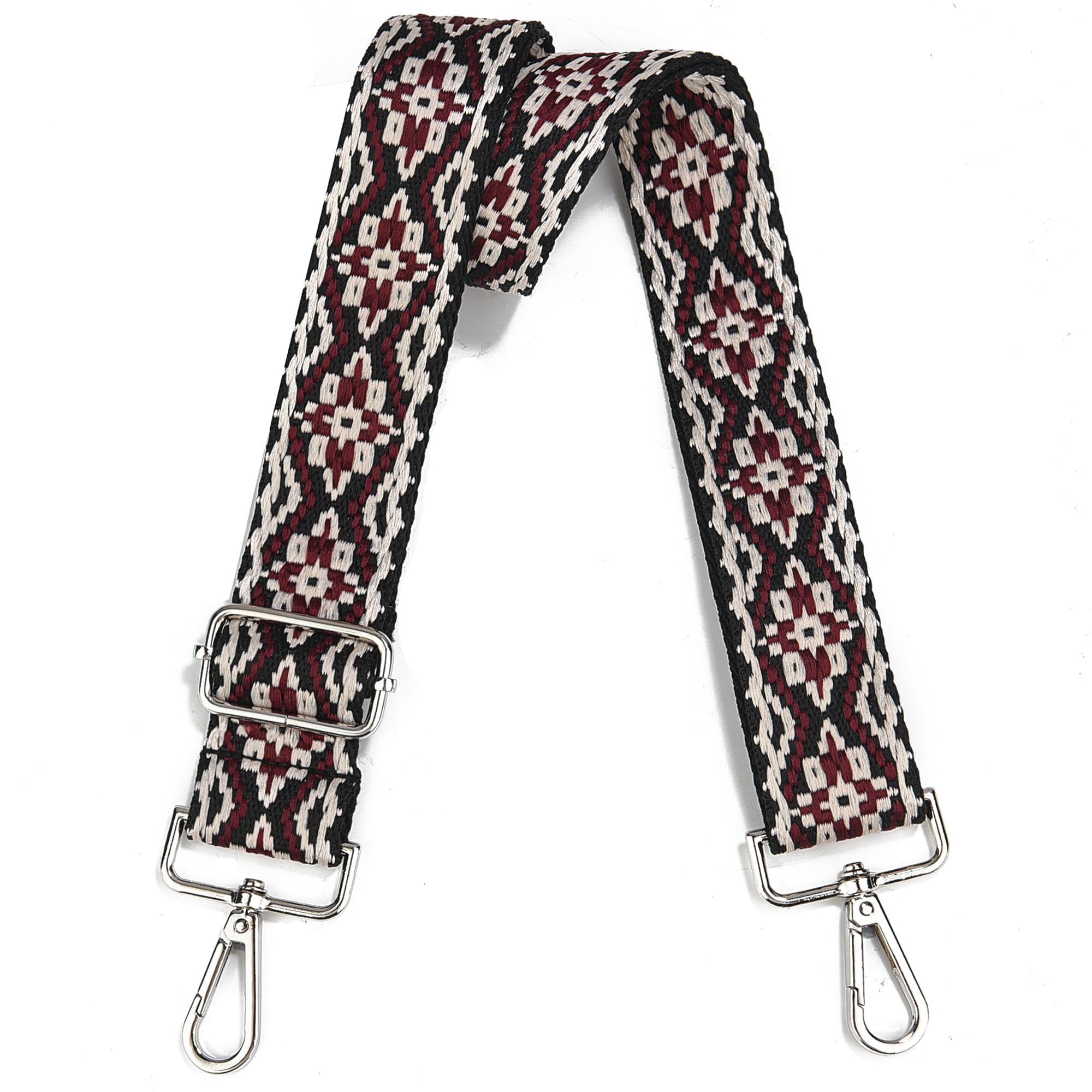 Wide Purse Strap Adjustable Replacement Crossbody Bag Strap Silver Hardware Shoulder Straps