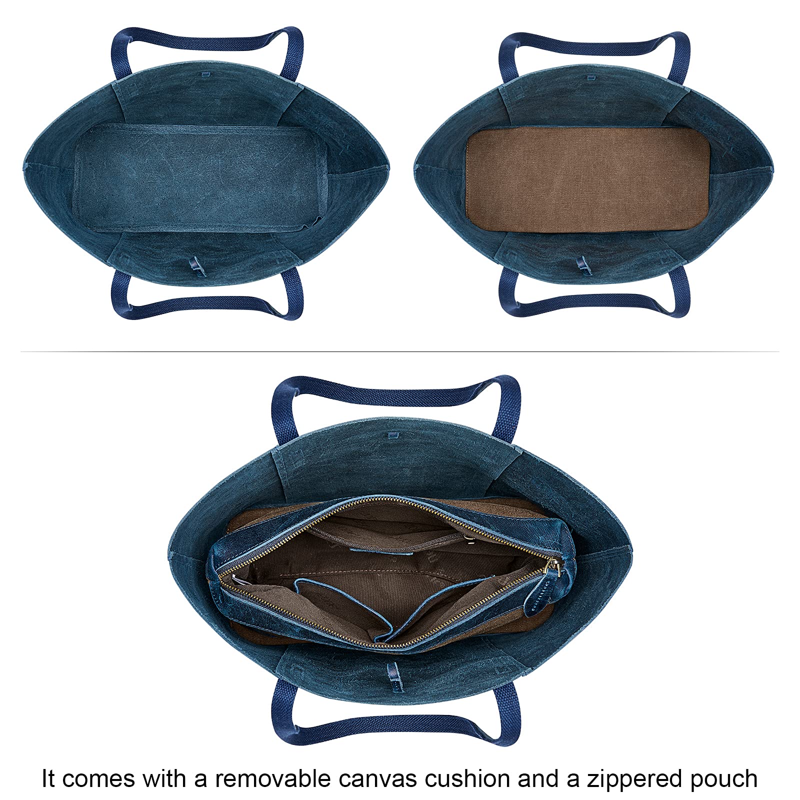 S-ZONE Vintage Genuine Leather Tote Bag for Women Large Shoulder Purse Handbag