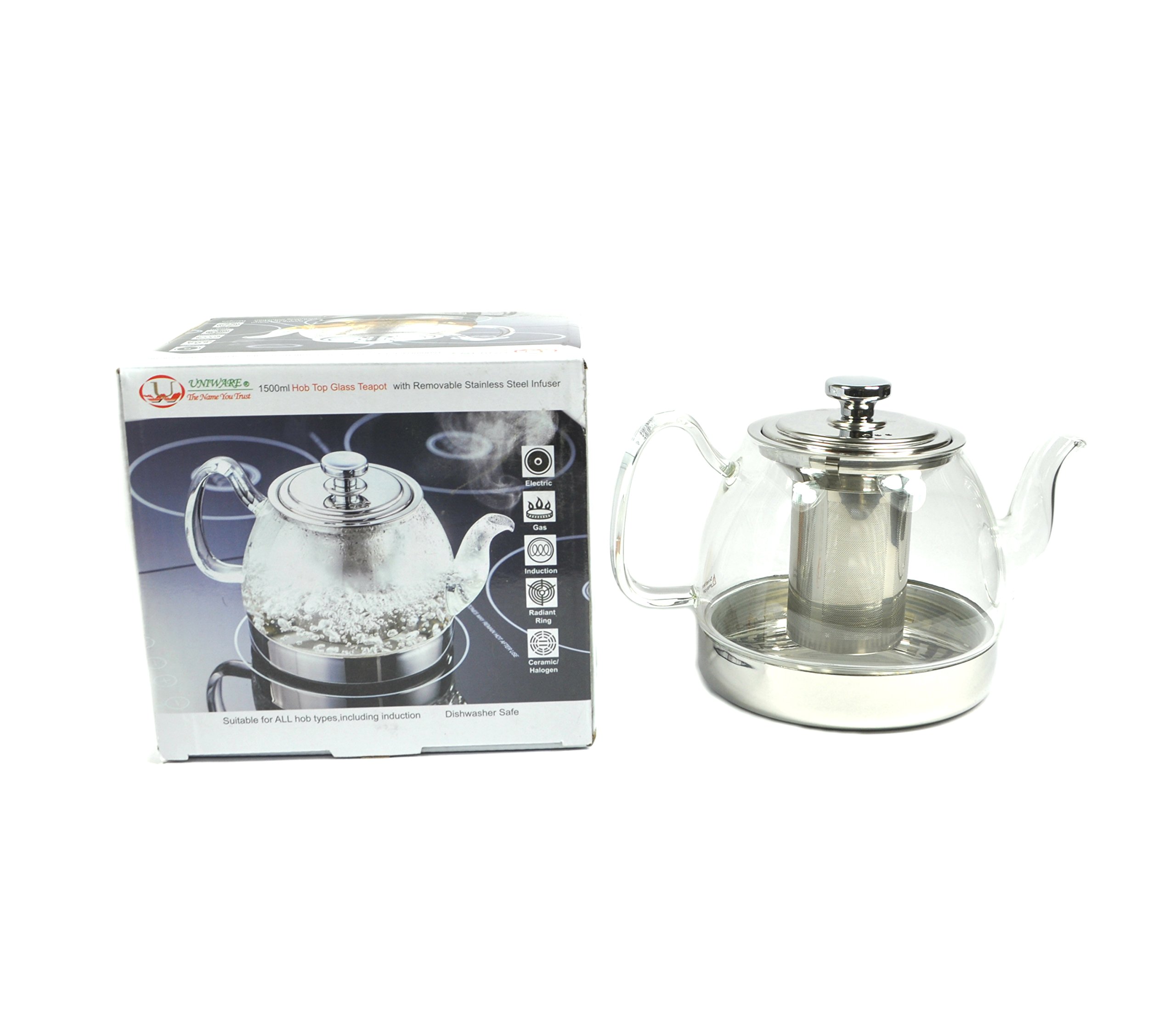 Uniware Hop Topt - Hervidor de cristal con filtro (1200 ml)