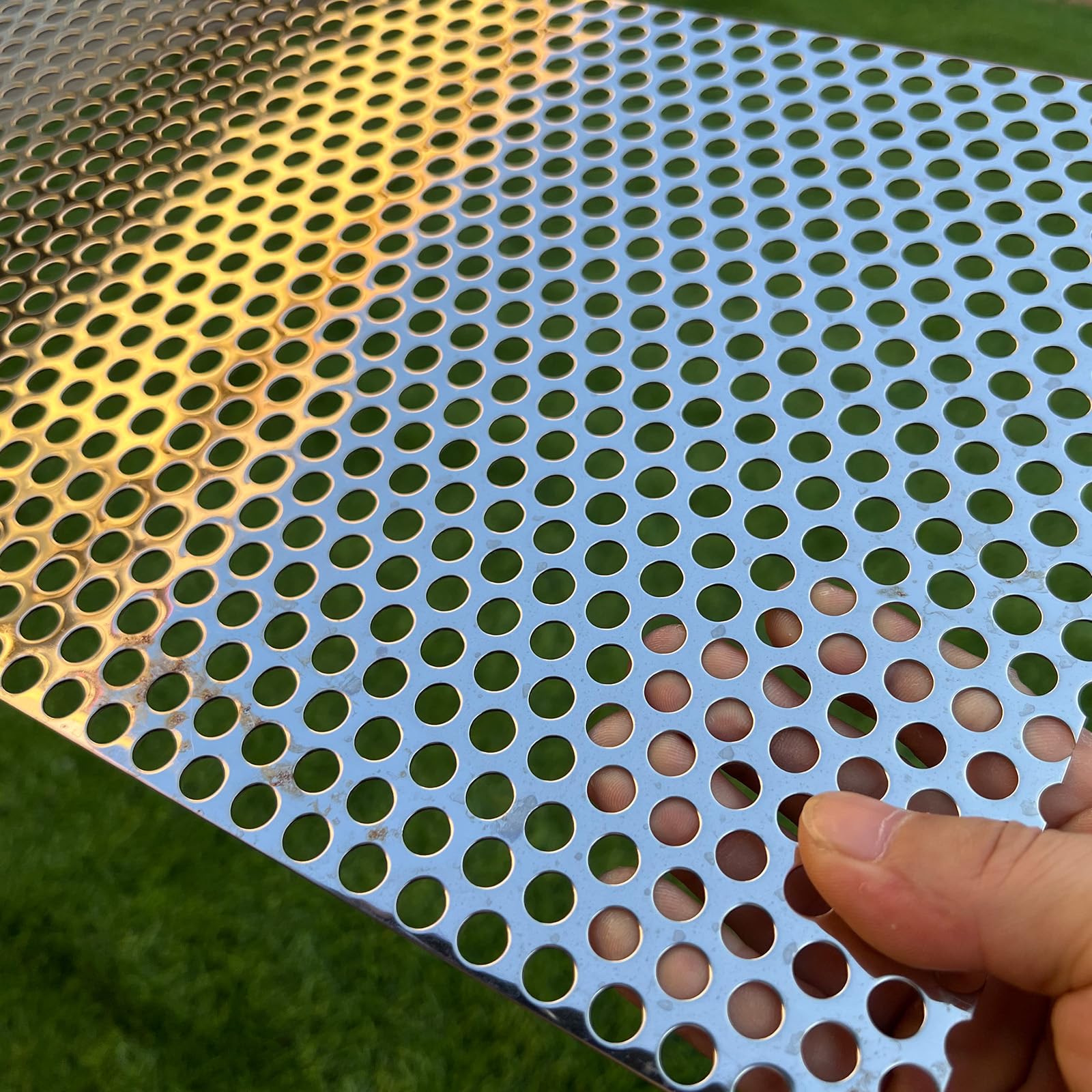 Lamiera Forata In Acciaio Inox 304 - Spessore 1.1mm, Fori 1.5mm, Dimensioni 400x200mm - Per Decorazione E Fai Da Te - Foto 1