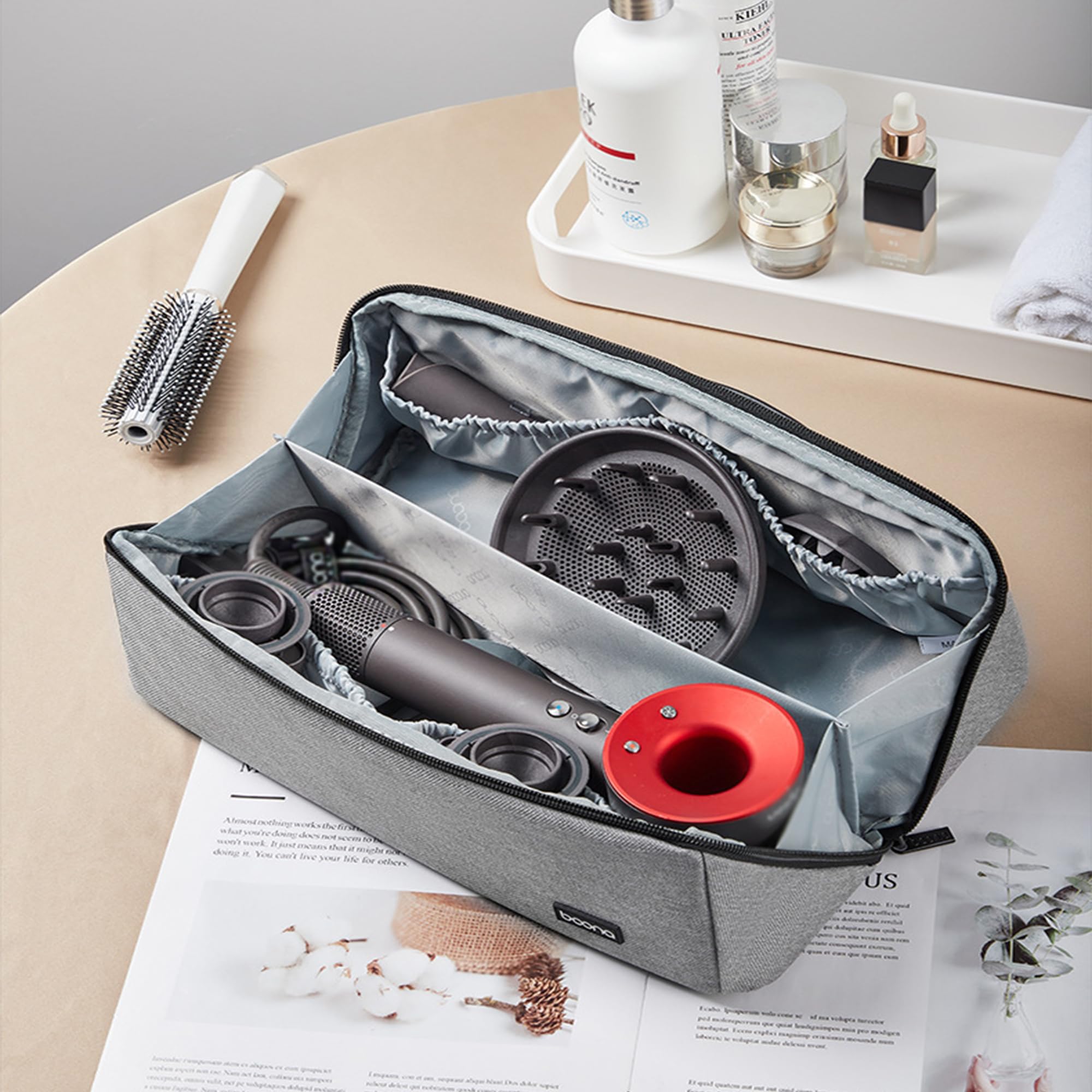 YUEMING Futerał do Dyson Airwrap, przenośny organizer podróżny do przechowywania kompatybilny z Dyson Airwrap Styler, Czarny, Jeden rozmiar