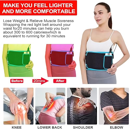 Miniatura 2 de Cinturón de terapia de luz roja Terapia de luz infrarroja cercana para pérdida de peso corporal Cinturón lipo en casa Máquina de luz de contorno