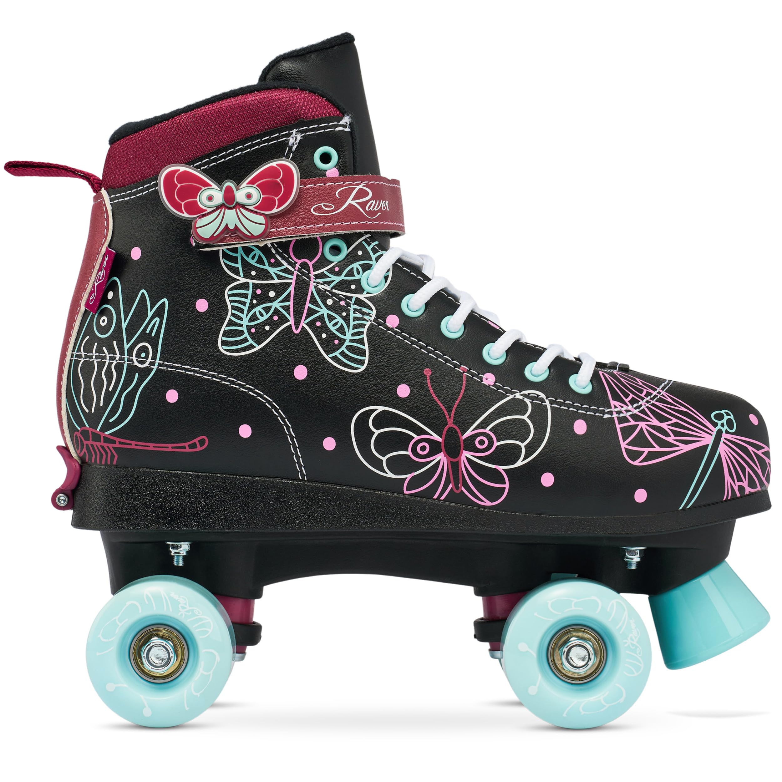 Patins a roulettes Amelia du 31 au 34 Adulte Enfant Noir Mixte Taille Ajustable Femme Fille Roller Quad