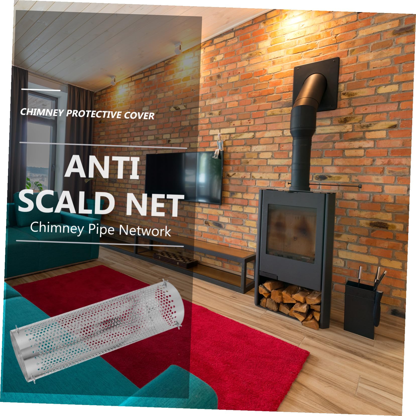 NOLITOY Protector para de Acero Inoxidable Malla Antiescaldaduras Resistente al Calor para Tubo de Estufa Fácil de Instalar Seguridad Cocina