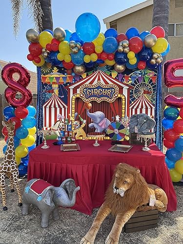 Miniatura 8 de GYA Telón de fondo rojo de circo para parque de atracciones, tiendas de campaña Stratus, carrusel de carnaval, para niños, niñas, primer primer