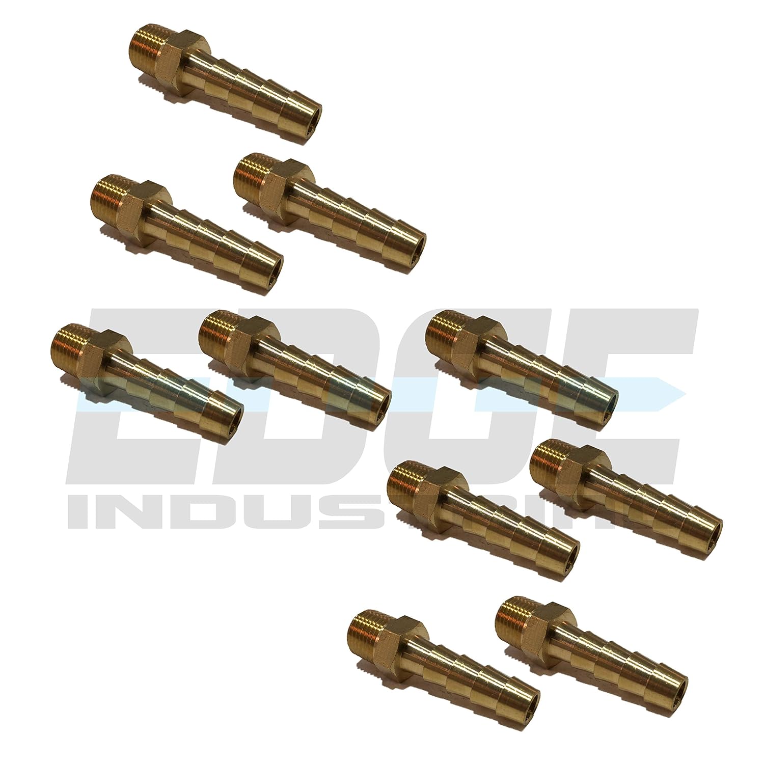 1/4" Hose ID to 1/8" Male BSP BSPT Straight Brass Fitting Fuel/AIR/Water/Oil/Gas/WOG (Qty 25)