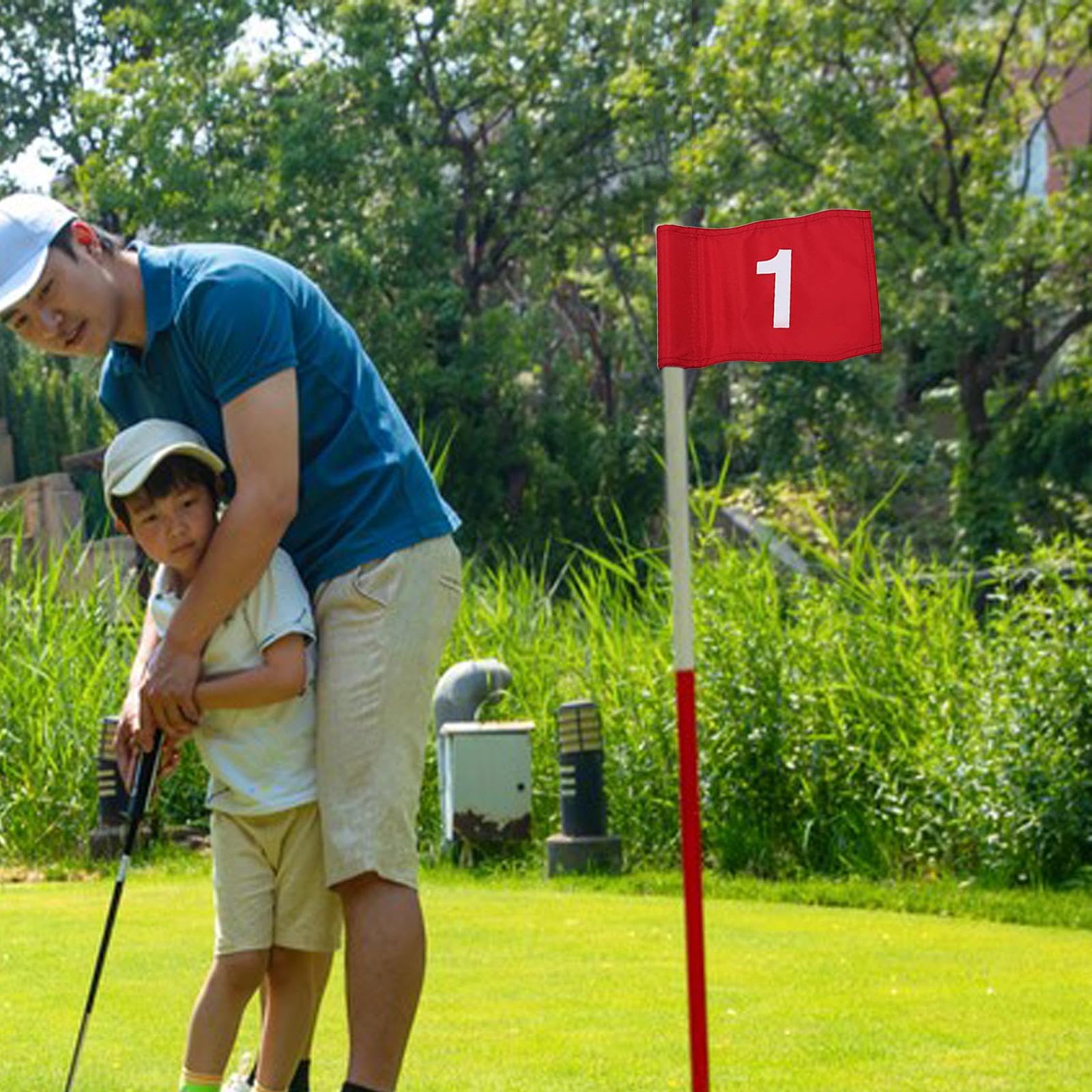 Drapeaux de Golf avec Tube inséré, Drapeau Vert pour Parcours d'entraînement extérieur