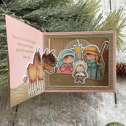 Miniatura 4 de Peace On Earth - Juego de sellos y troqueles transparentes para hacer tarjetas, plantillas cortadas para álbumes de recortes, álbum de fotos, papel