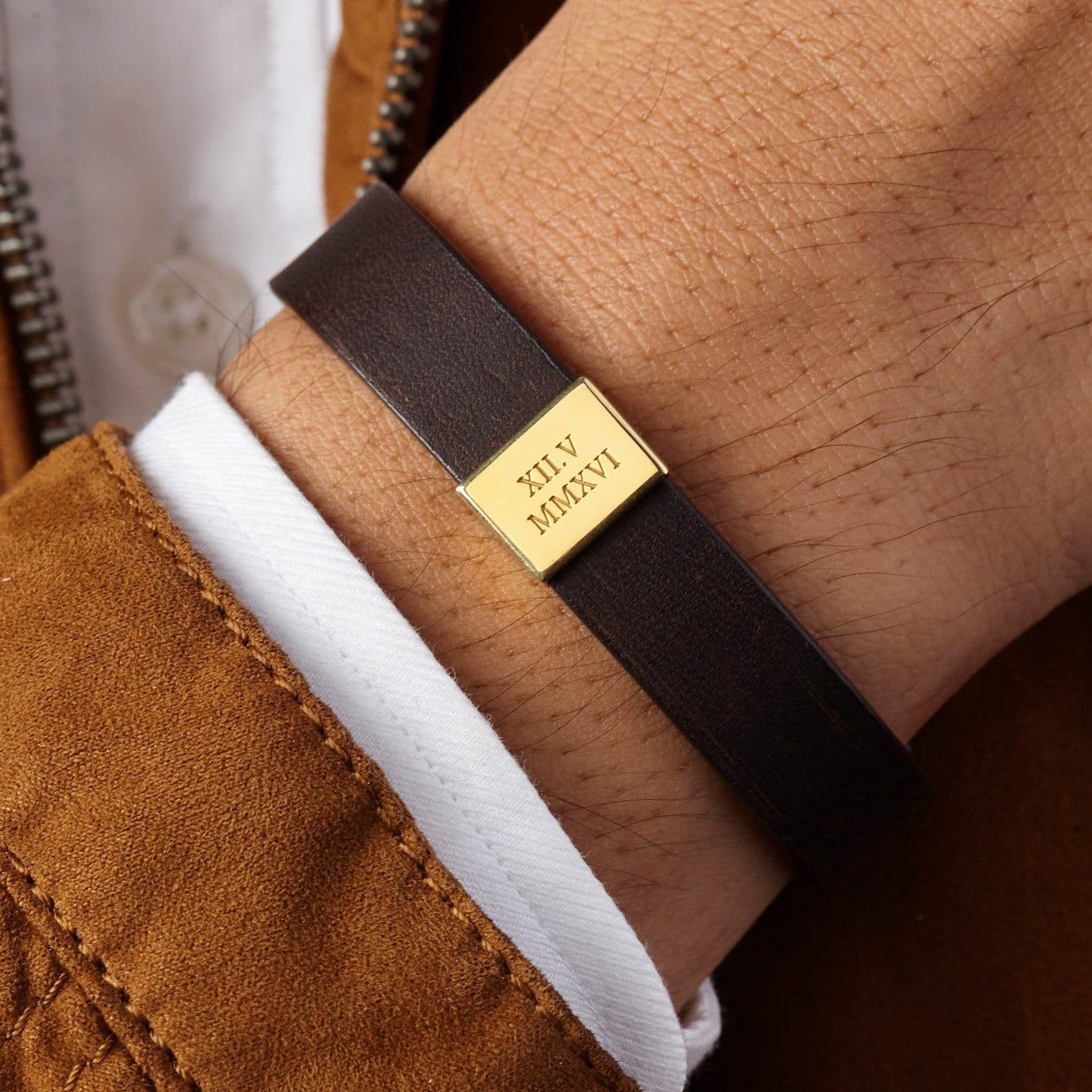 Personalizado pulsera para esposo, Navidad para él, parejas pulsera uno año aniversario para novio cuero Día de la Madre Navidad cumpleaños aniversario