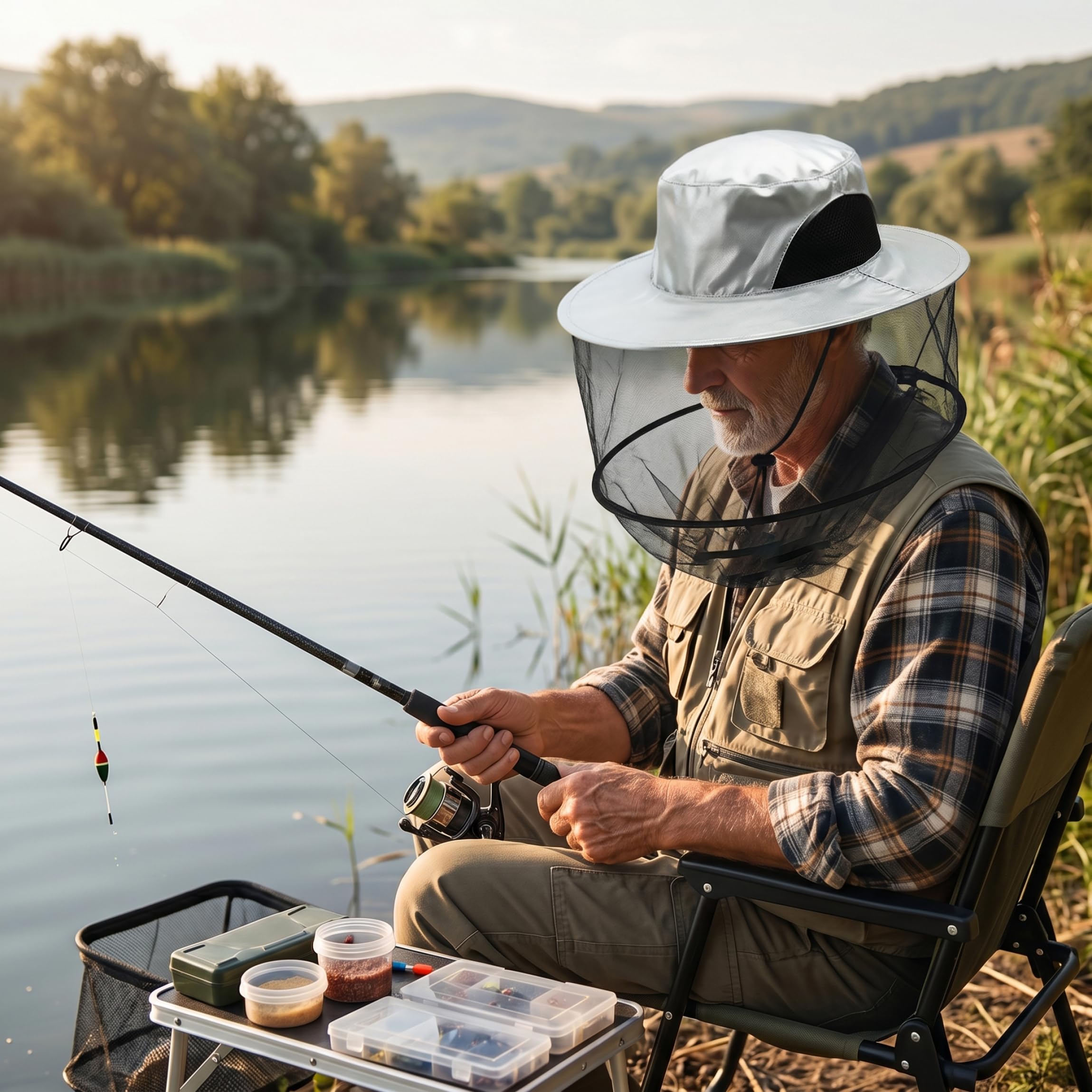 Cappelli Anti-Insetto con Rete 4 Pezzi Sistema operativo Nero, Design Leggero e Pieghevole Adatto alla Maggior Parte delle Donne per la Pesca e Il Giardinaggio