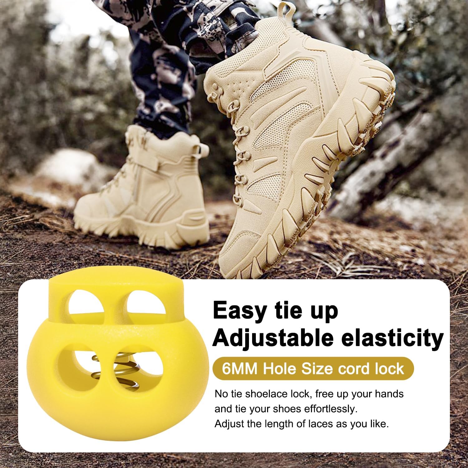 LongSLong 12 Pack Plastic Spring Cord Lock Toggle Stopper for Drawstring, Paracord Cord Stop Elastic Shoelace Lock Shoe Lace No Tie Fastener Slider Clip Double Hole Assorted Color - Image 3