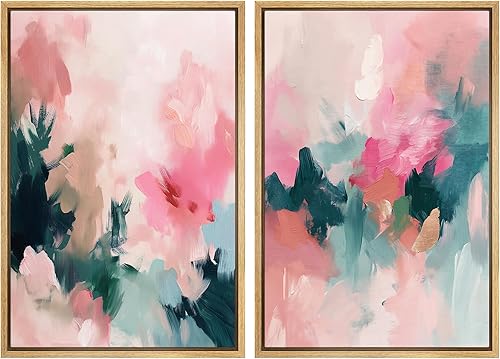 Miniatura 104 de SIGNLEADER Lienzo enmarcado para pared, juego de arte geométrico de mediados de siglo, formas de tocadiscos de música, ilustraciones abstractas,