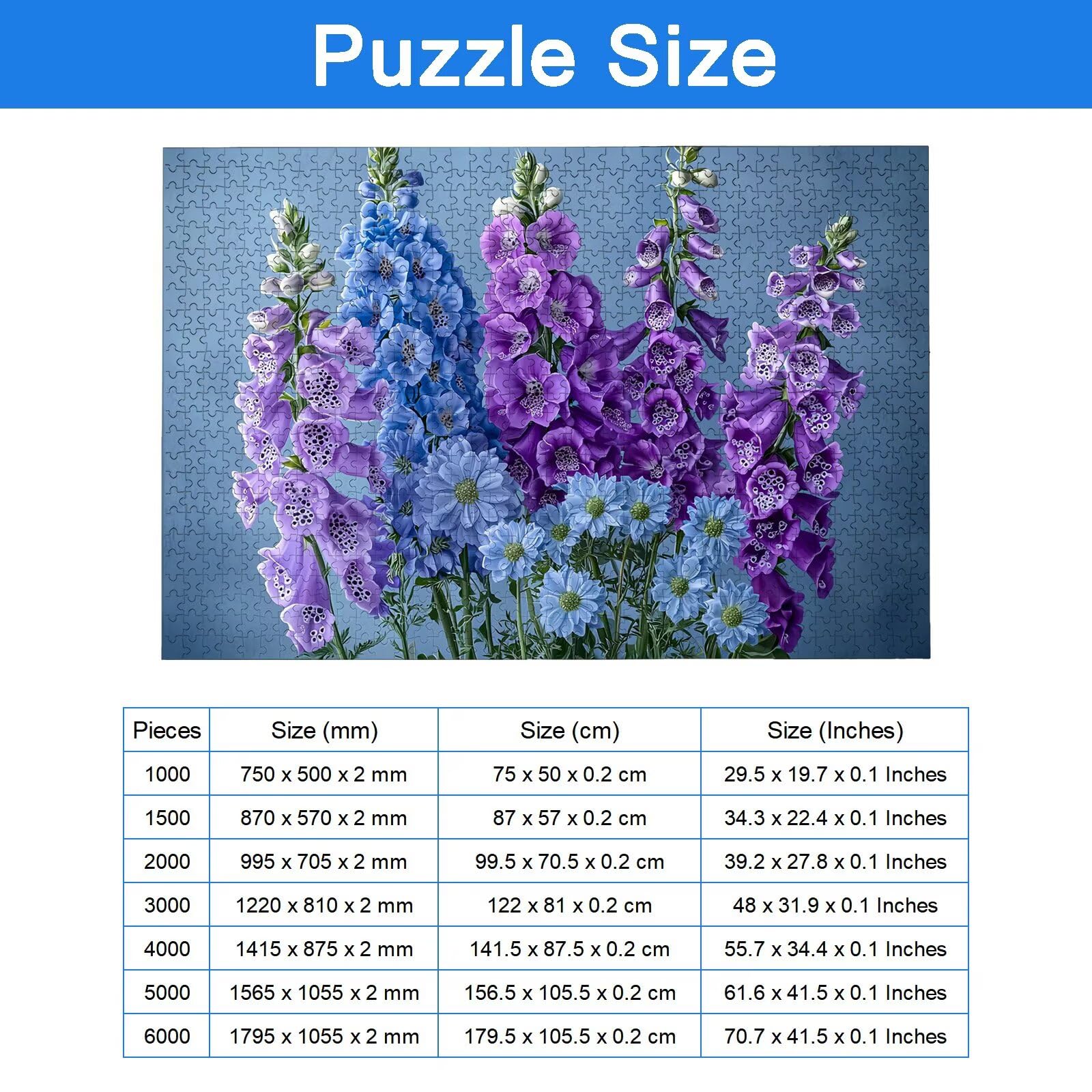 Puzzle 3000 Pezzi Fiore, Puzzle Fiori 3000 Pezzi Arte per Adulti e Bambini, Misura: 122x81 cm, Puzzles Legno per Adulti con Squisita Scatola di Imballaggio, Idea Regalo Donna, Regalo Uomo, -9071