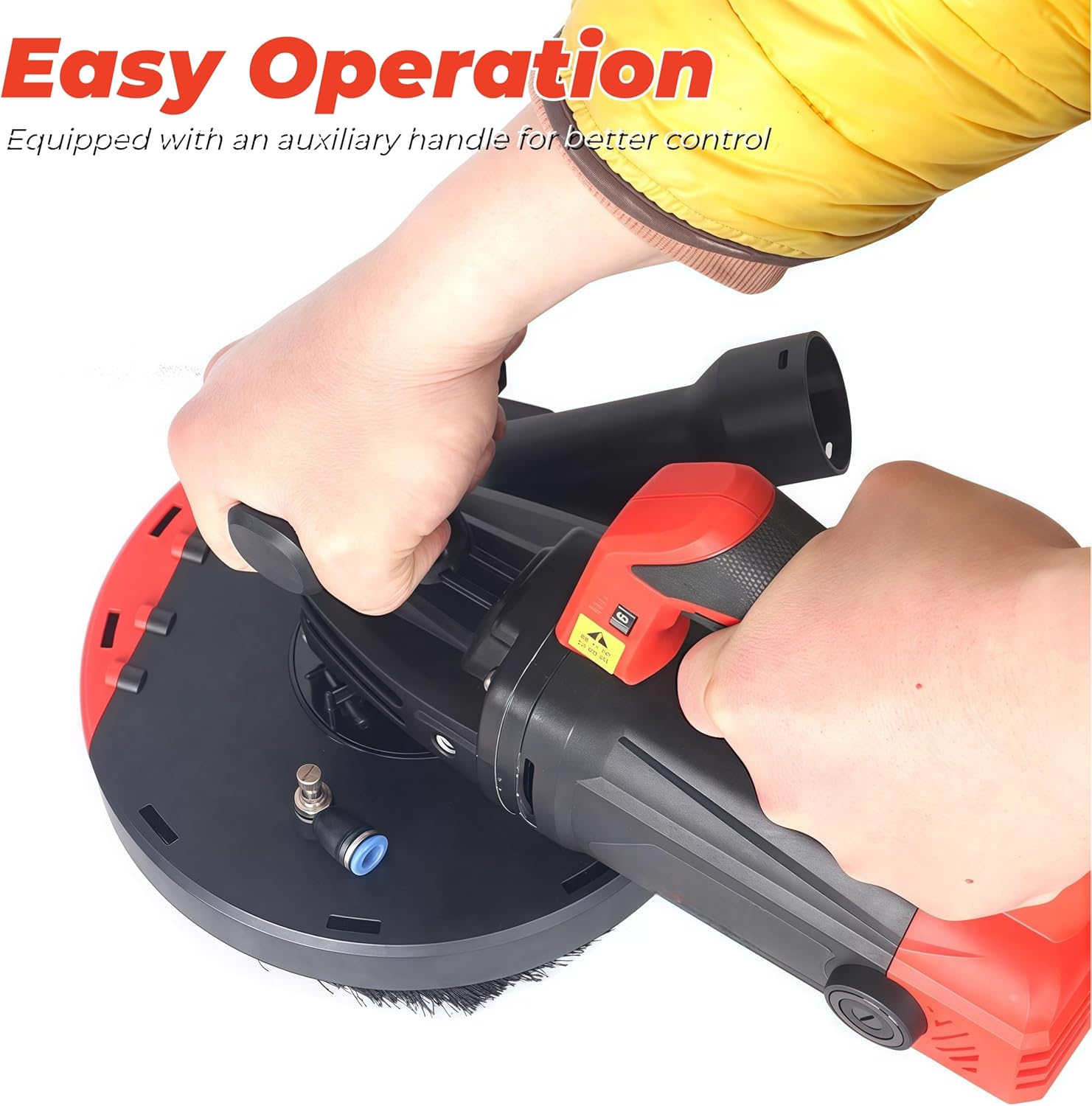 7 Inch Concrete Angle Grinder, 2000W Concrete Sander, 4800RPM Variable Speed Angle Grinder Tool, with Auxiliary Handle, Dust Shroud, Diamond Grinding Wheel, for Cement Granite Marble