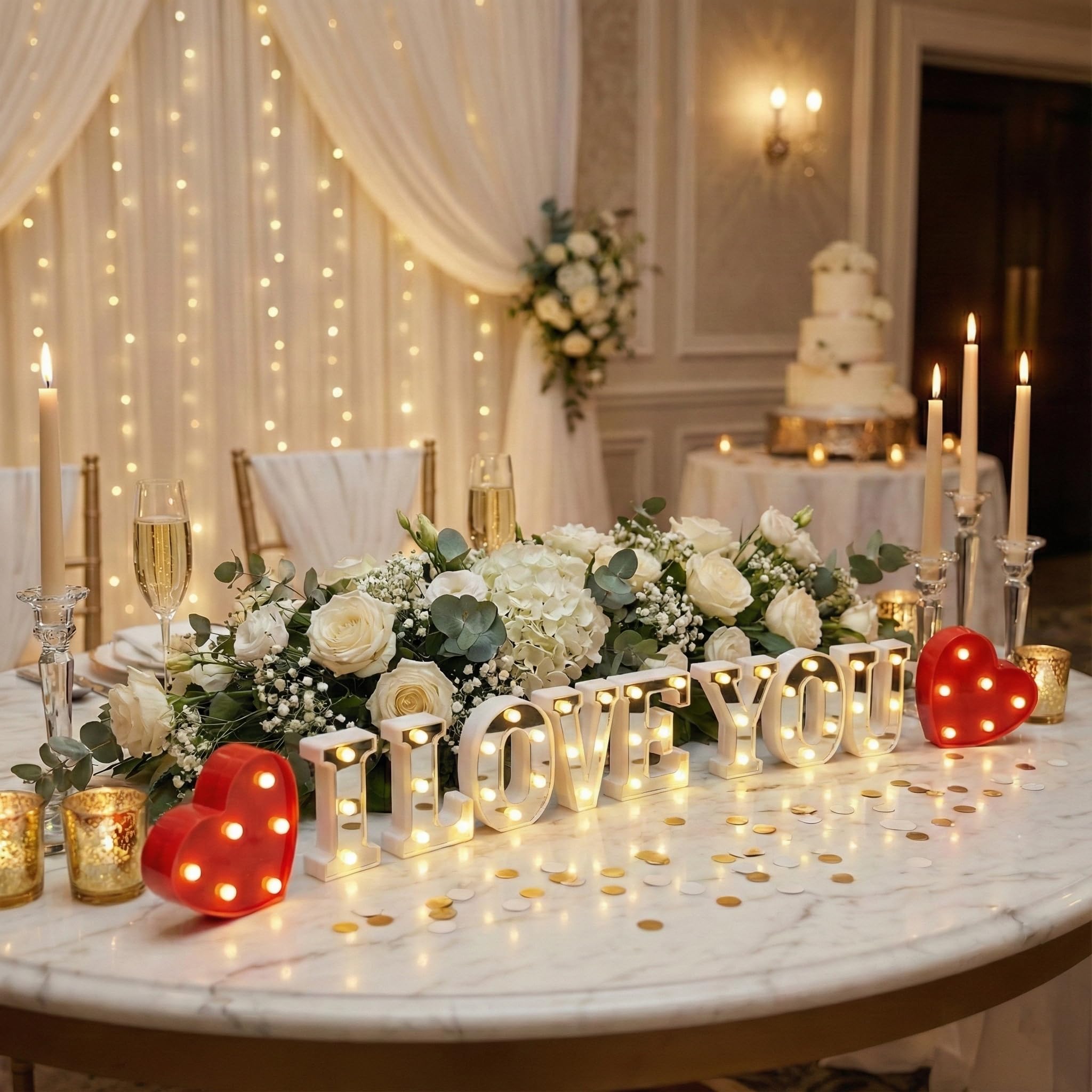 Letrero iluminado con texto en inglés "I Love You", con superficie de espejo, letra de neón para el día de San Valentín, aniversario, propuesta de confesión, decoraciones románticas, novio