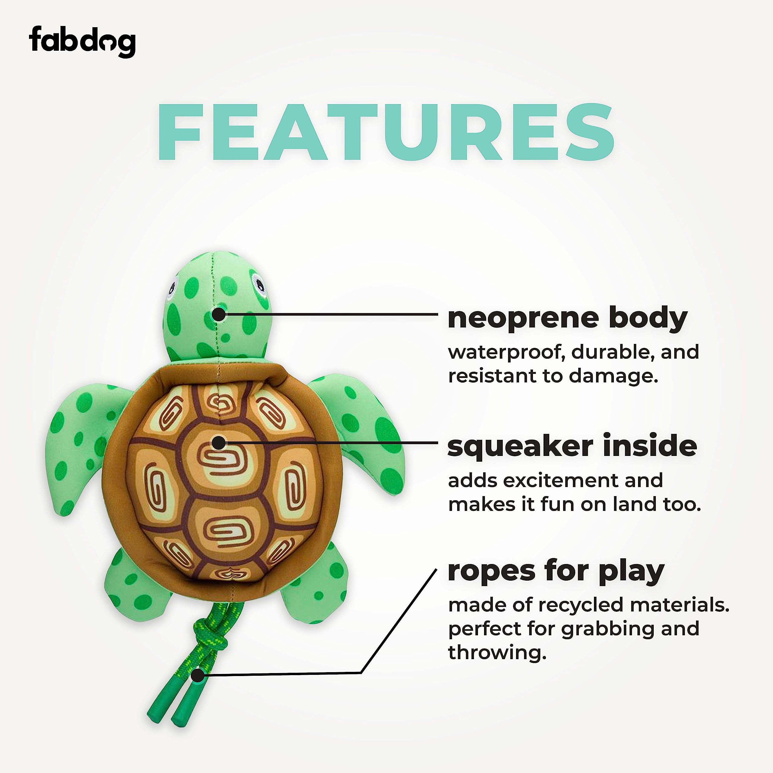 fabdog Floaties Hundespielzeug – Quietschendes schwimmendes Wasserspielzeug für alle Rassen – niedliches und langlebiges Enten-Welpenspielzeug – lustiges Quietschspielzeug aus recycelten Materialien