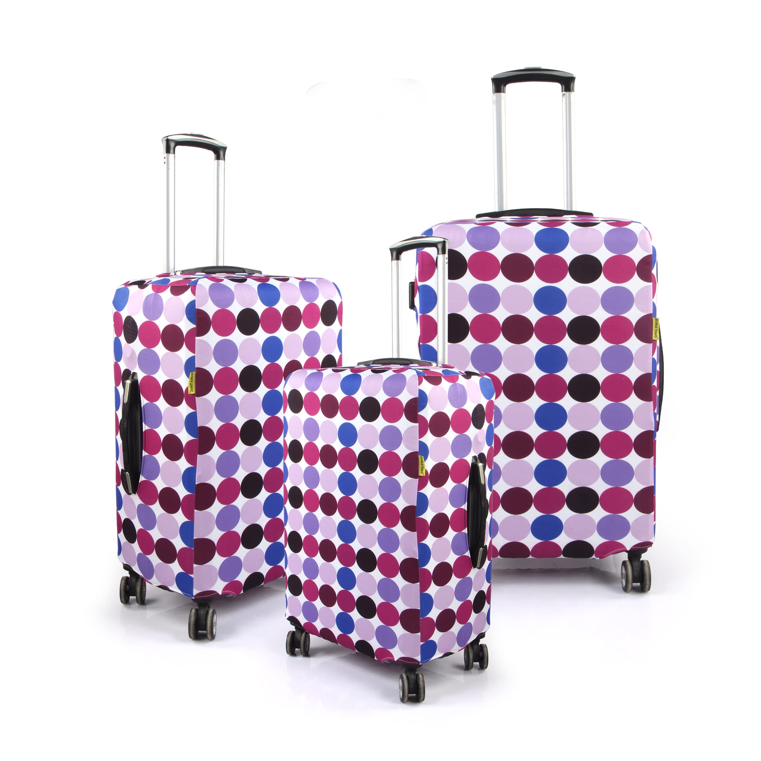 ORKA TRAVEL Polka Dots Digital Printed Spandex Stretchable Fabric Combo 3 Peace Luggage Protector Cover only (Small 22", Medium 26", Large 30") (Suitcase Bag Not Included in This Product)-image-38