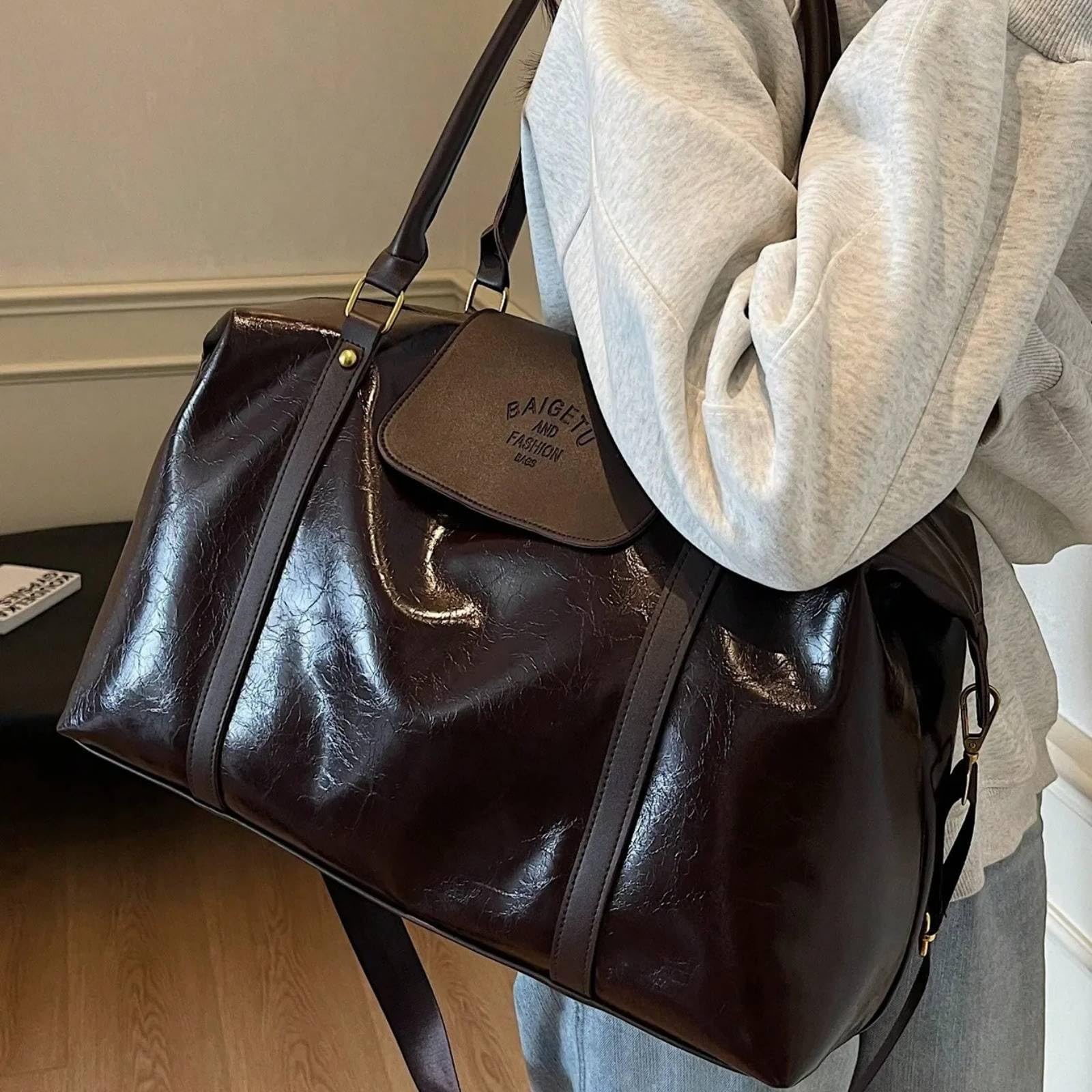 Bolsos de Mujer Bolsa Crossbody PU Gran Capacidad para Viajes Informales