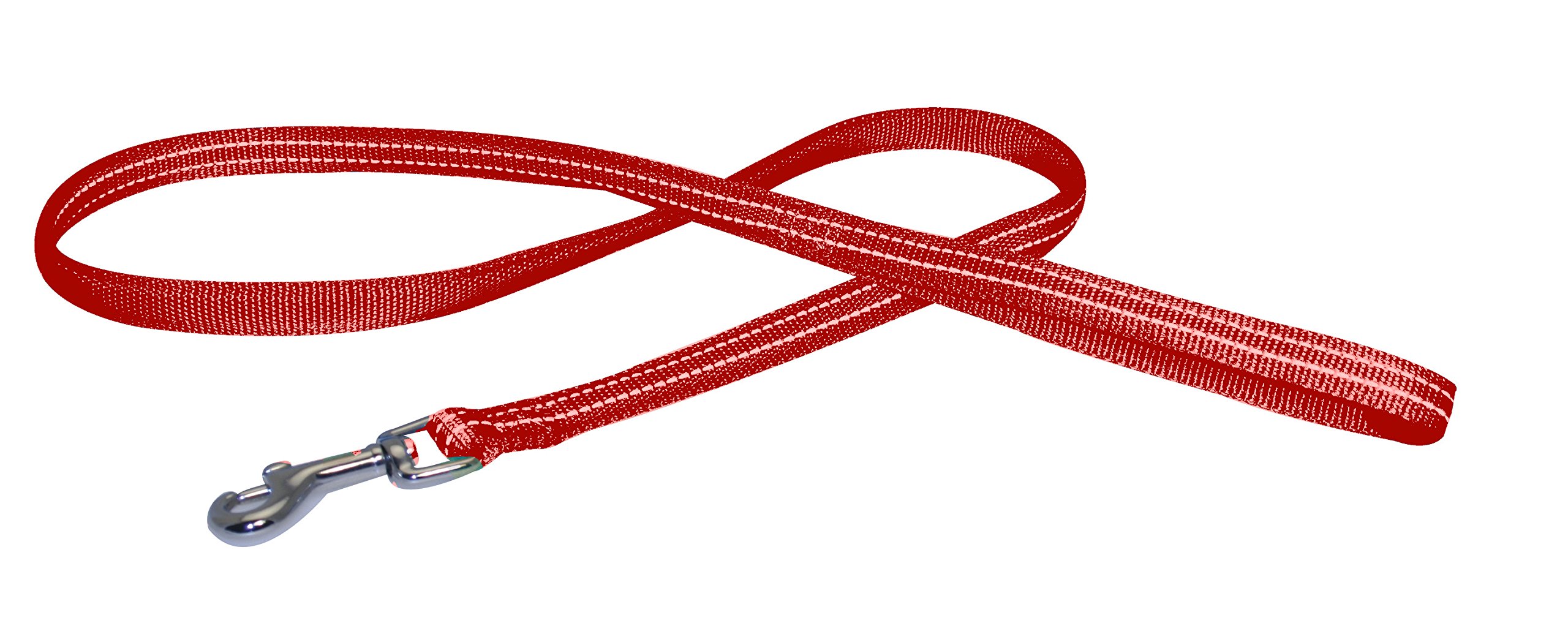 Croci Nylon Soft Reflective Leash, 10 x 1200 mm, Red