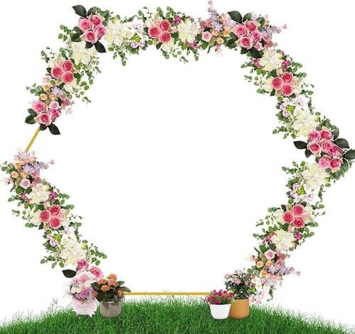 Miniatura 7 de Arco de boda hexagonal de 7.2 pies, soporte de arco de metal para decoración de fiesta de boda, graduación, aniversario, baby shower, decoración de