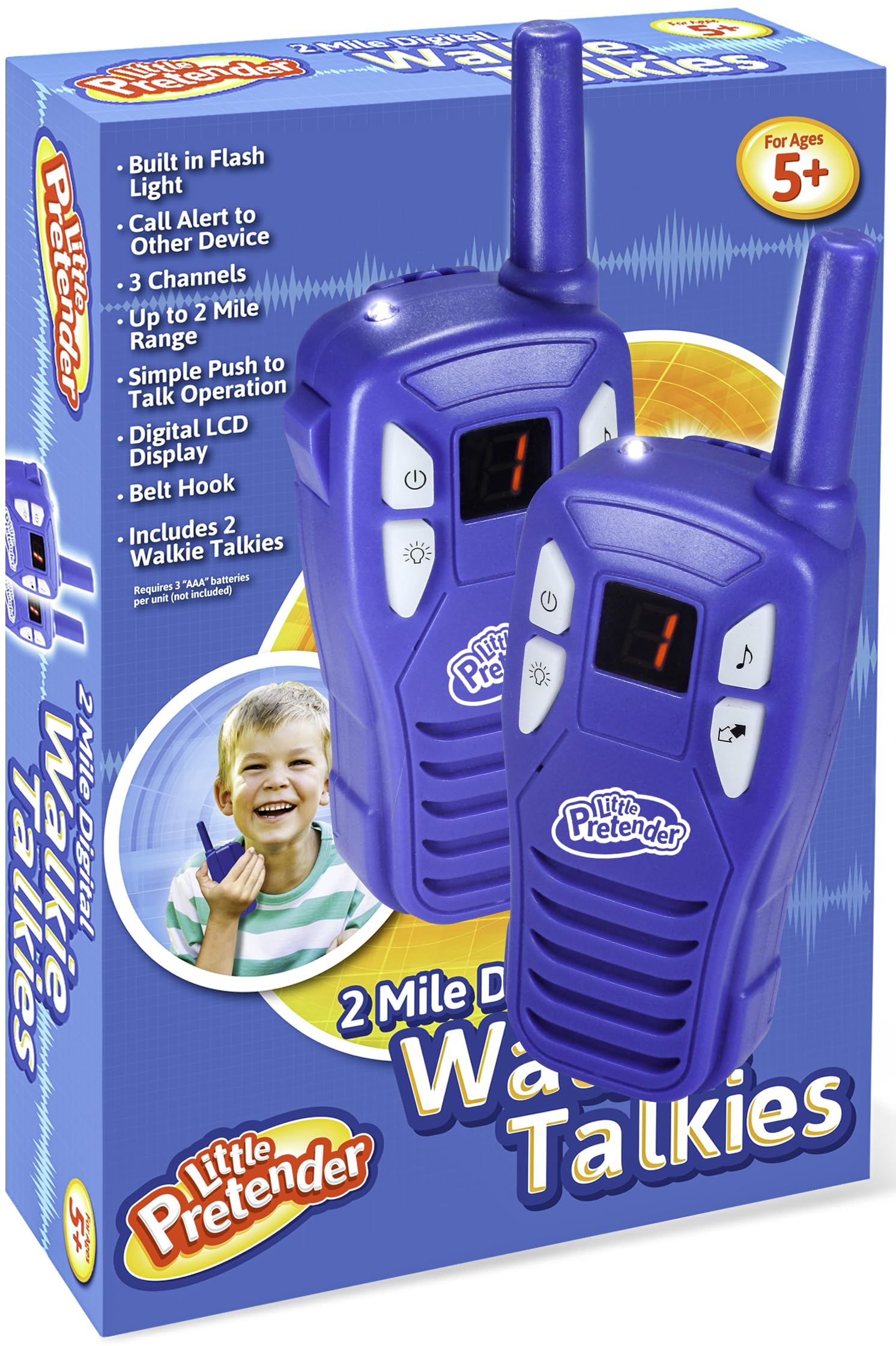- 2 Pack Walkie Talkies for Kids, 2 Mile Range, Includes Built-in Flashlight, Kids Walkie Talkies, 2 Pack Walkie Talkie Gifts for Kids, Girls, Boys Ages 4-6, 4 5 6 7 8 9 Years Old