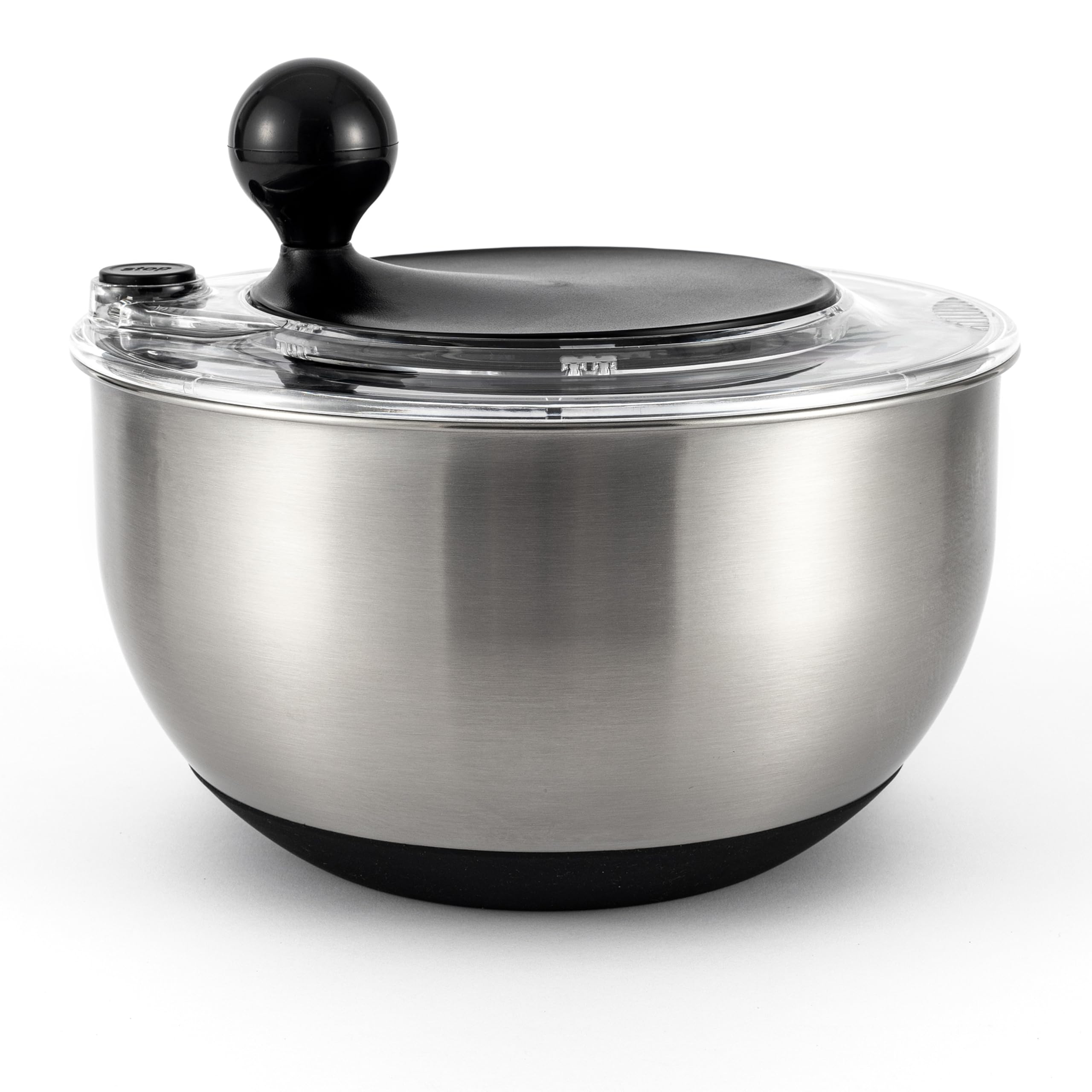 Hanseküche Centrifuga da insalata in acciaio inossidabile – Ø24,5x19cm Centrifugare,servire e conservare in un unico Salad Spinner privo di BPA,Grande capacità di 4,5 litri con azionamento a manovella
