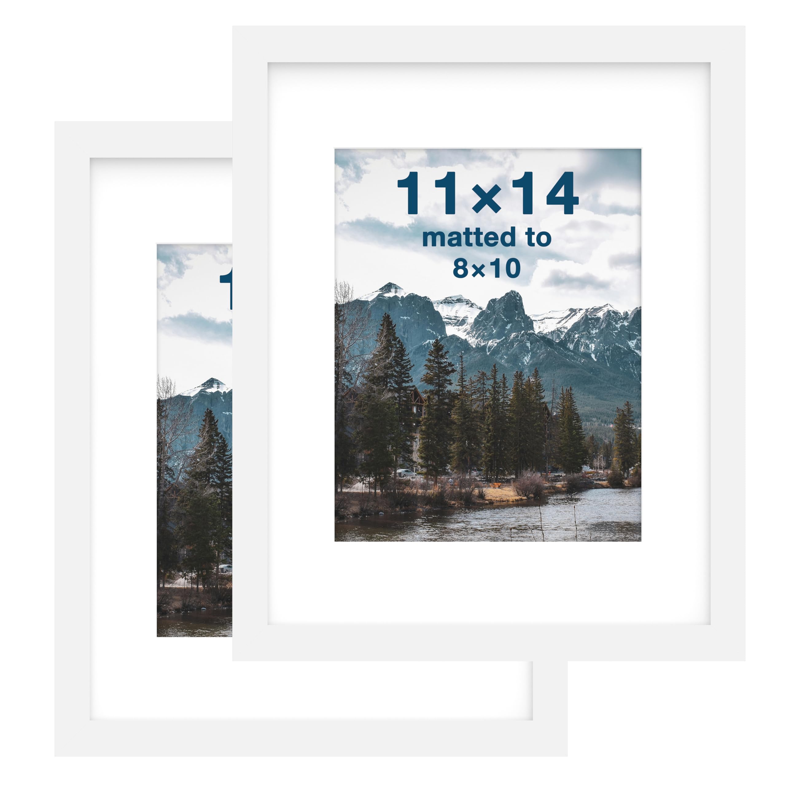 FrameWorks 2-Pack 11x14 Matted to 8x10 Picture Frame White