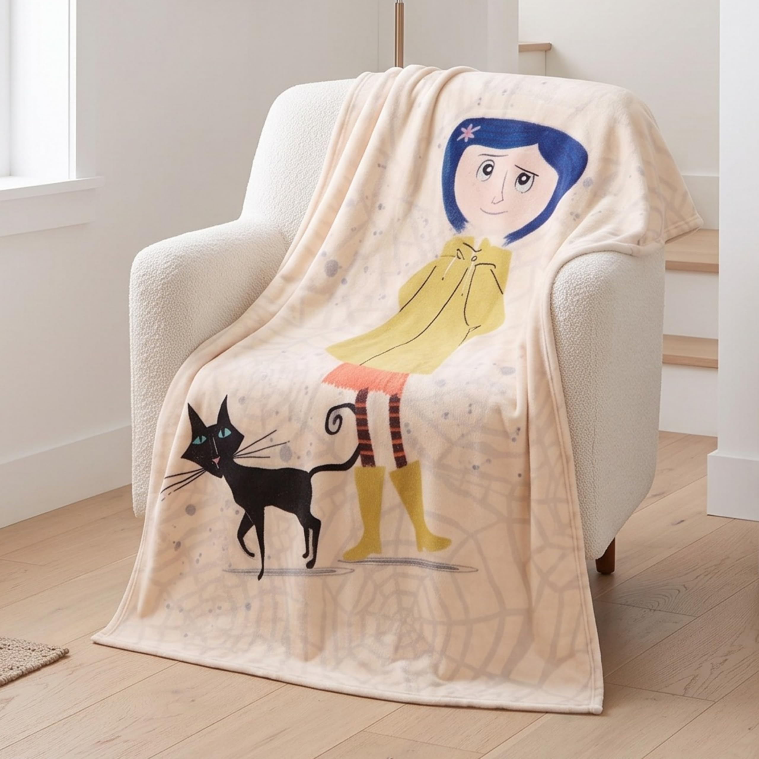 Franco Collectibles Coraline Movie Bedding Super Soft Cozy Plush Throw, 46 in x 60 in, (Officially Licensed Product) — image 1