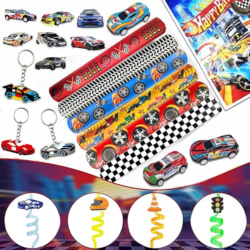 Miniatura 3 de 122 piezas de regalos de fiesta de coches de carreras suministros de fiesta de cumpleaños para recompensas de aula, decoraciones de cumpleaños