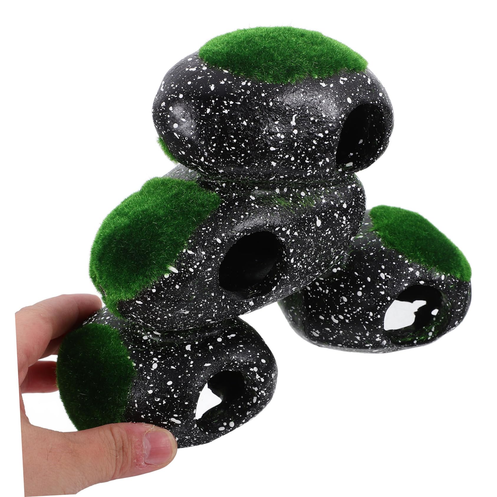 BESPORTBLE 3 Piezas De Decoración Única para Pecera Caja De Cría De Peces para Acuario Cueva Subacuática Resistente para Peces Adorno De Piedra Natural Seguro para Pecera.