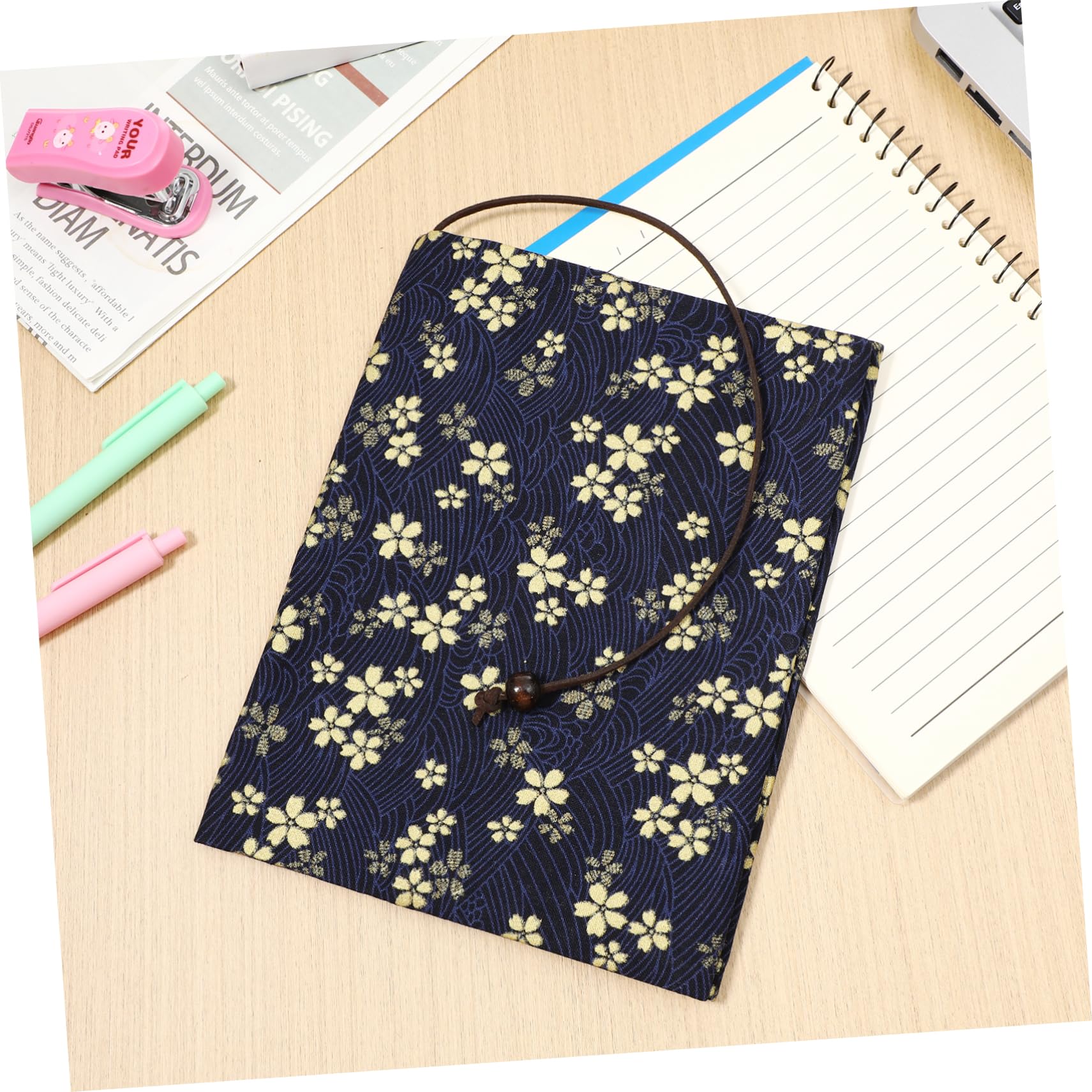 Copertina Libro in Stoffa Blu, Protezione Decorativa e Book Sleeve | Decorazioni Scuola, Libro Protettivo Buona Adesione, Uso Personale e Business