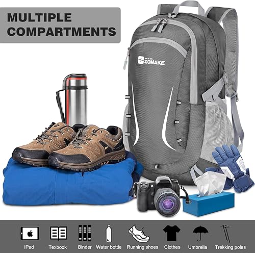 Vista 45 de Zomake - Mochila de senderismo plegable resistente al agua, mochila ligera de 40 litros para viajes, mochila plegable Amarillo,Negro -,Azul