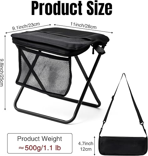 Miniatura 2 de Silla de bolsillo plegable para adultos, bolsa plegable para camping, para viajes, pesca, senderismo, cola, actividades al aire libre, taburete