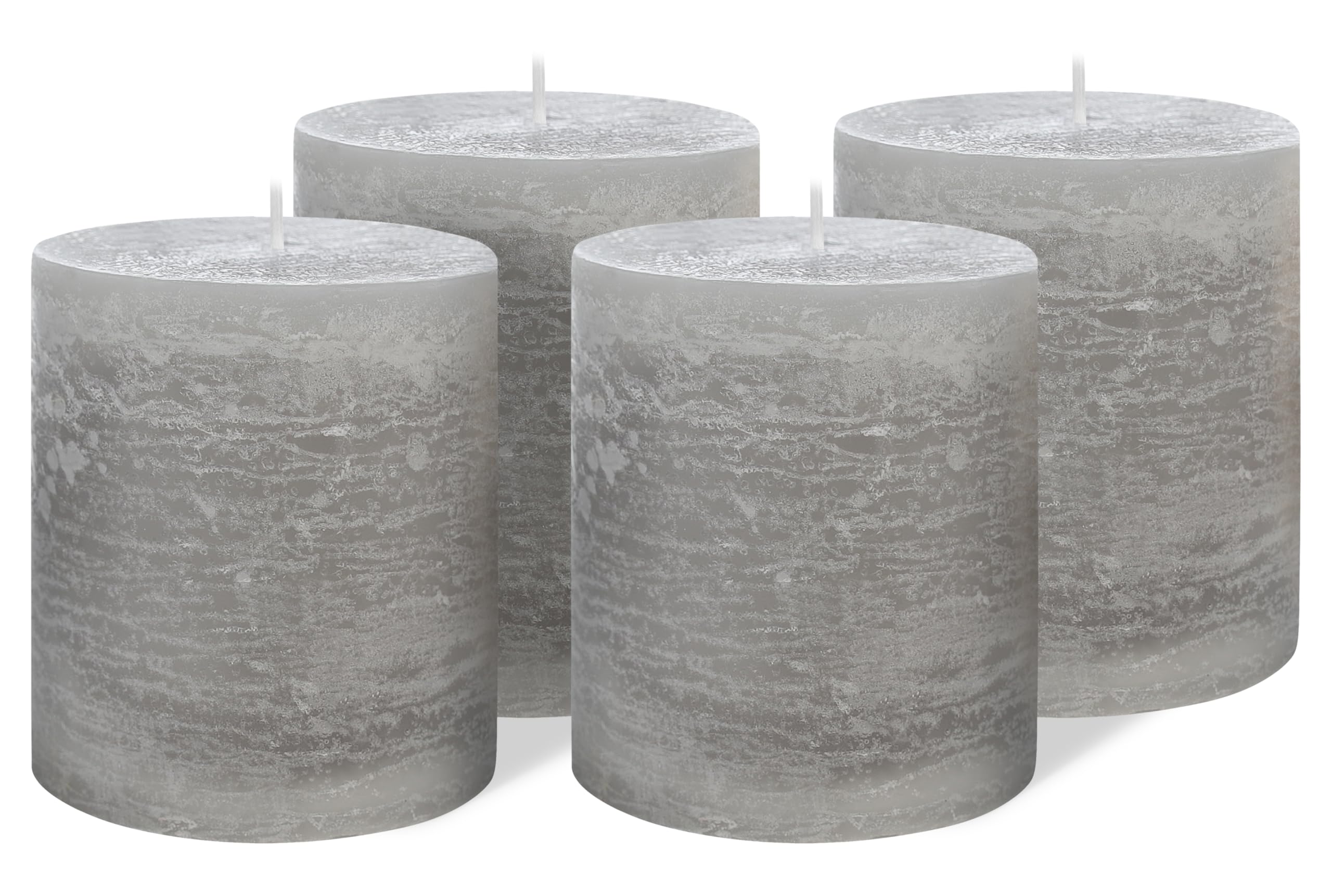Brandsseller Set Di 4 Candele Decorative Con Glitter - Color Tortora, Altezza 10 Cm, 25 Ore Di Luce Calda - 4