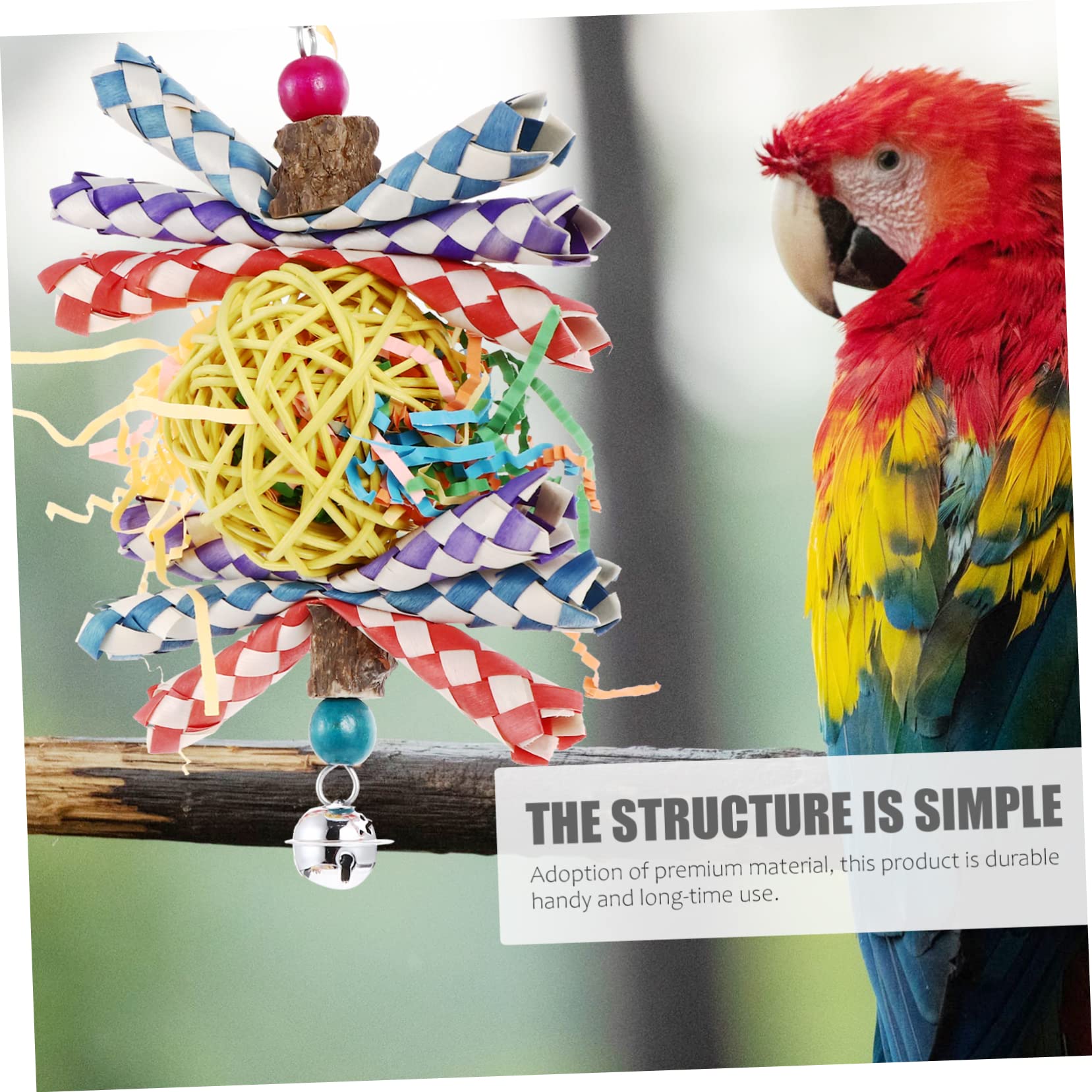 Angoily 2piezas Juguete para Aves Juguete Masticable para Loros y Periquitos Estimula Actividad Física y Combate La Soledad para Aves Pequeñas y Medianas