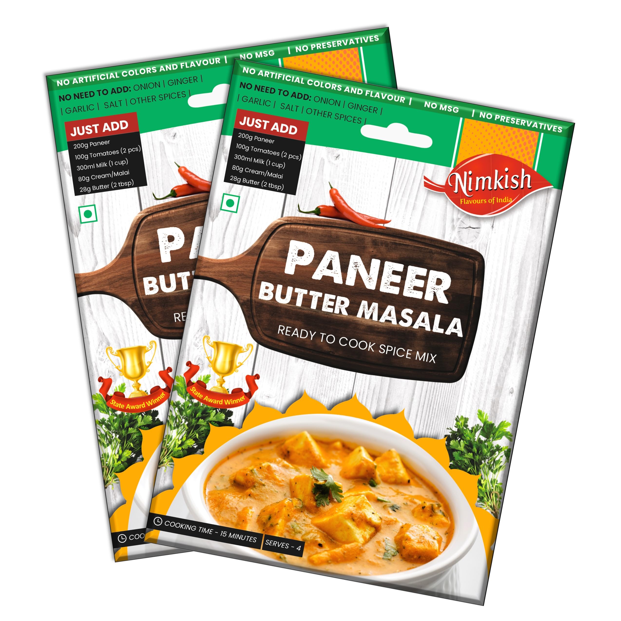 Nimkish Paneer Butter Masala Spice Mix, Pack of 2, Ready to Cook Masala, 40g Each, Complete Premix, Ready in 15 minutes (B0DFGSJ615) Amazon Price History, Amazon Price Tracker