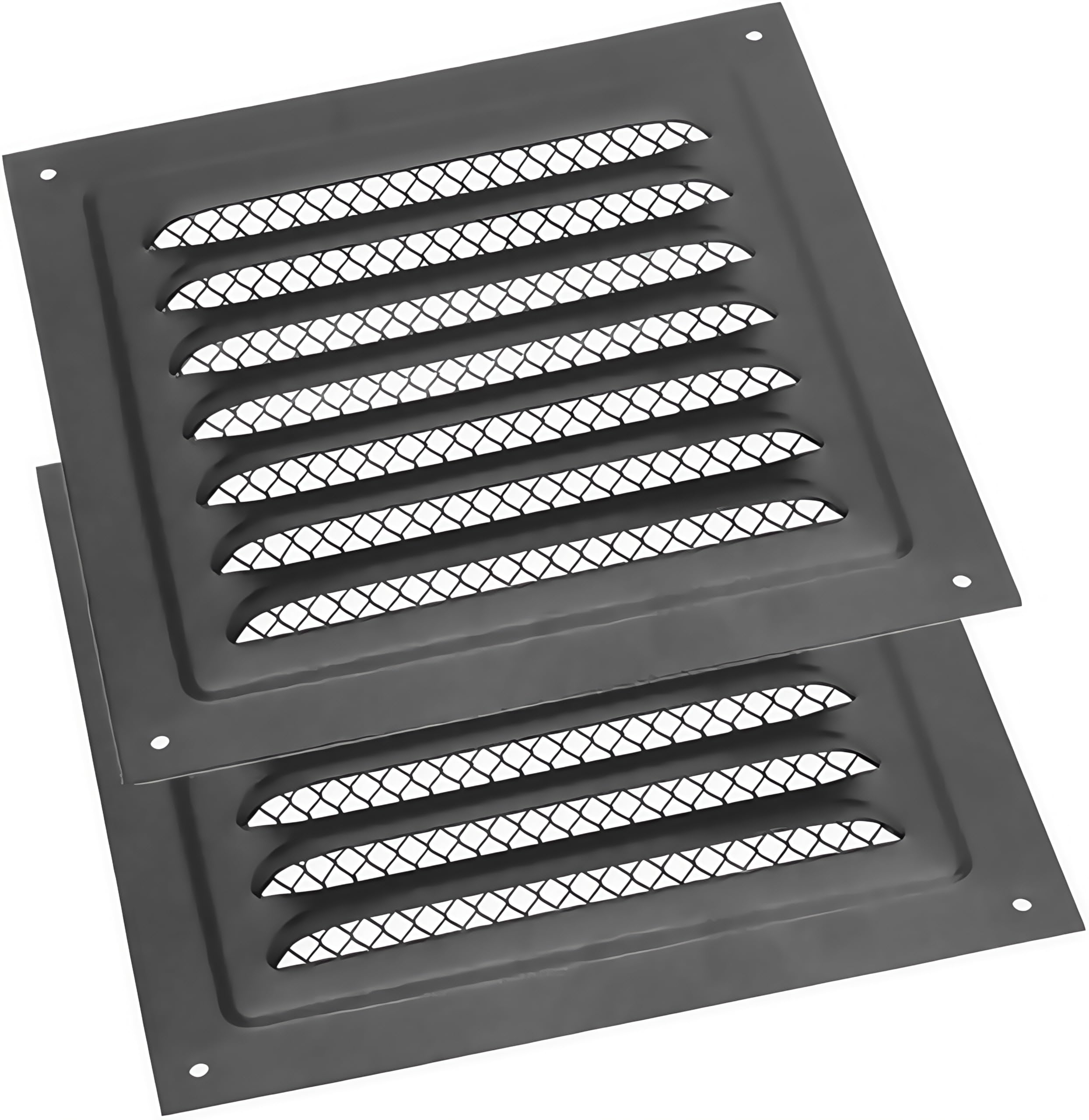 Square Ventilation Grille 2 Pcs Black Metal Square Ventilation Grille Stainless Steel Air Vent Cover for Efficient Home Ventilation (20x20cm)