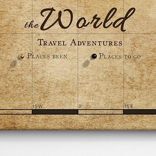 Miniatura 7 de Mapa del mundo en lienzo con tablero de corcho - Letras inglesas - Decoración decorativa de pared para todas las habitaciones - Cuadros en lienzo