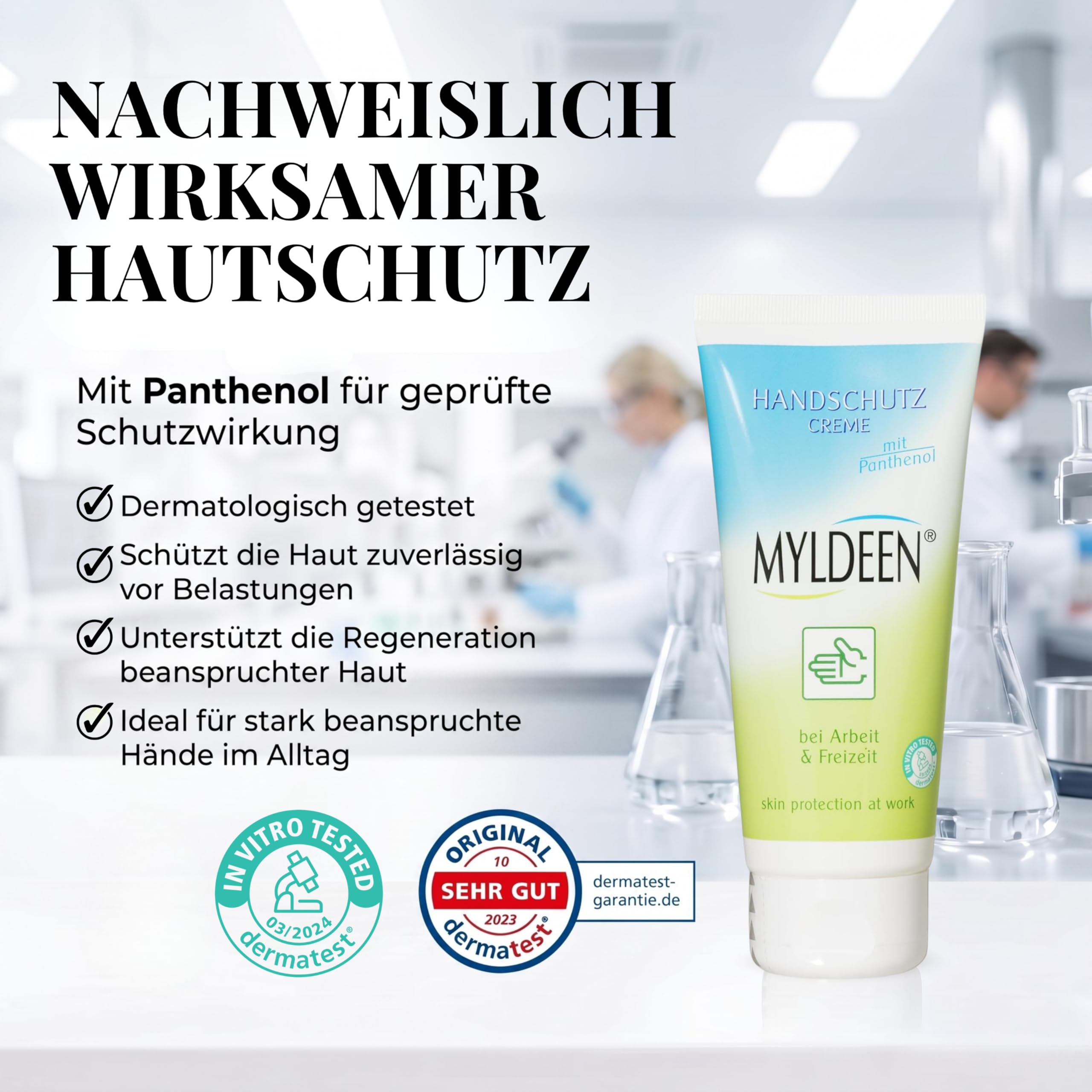 Handschutzcreme 100 ml – Handschutzcreme für Arbeit & Alltag – Handcreme für sehr trockene Hände pflegend & schützend – intensive Handpflege bei rissigen Händen – Nicht fettend – 12 Stück