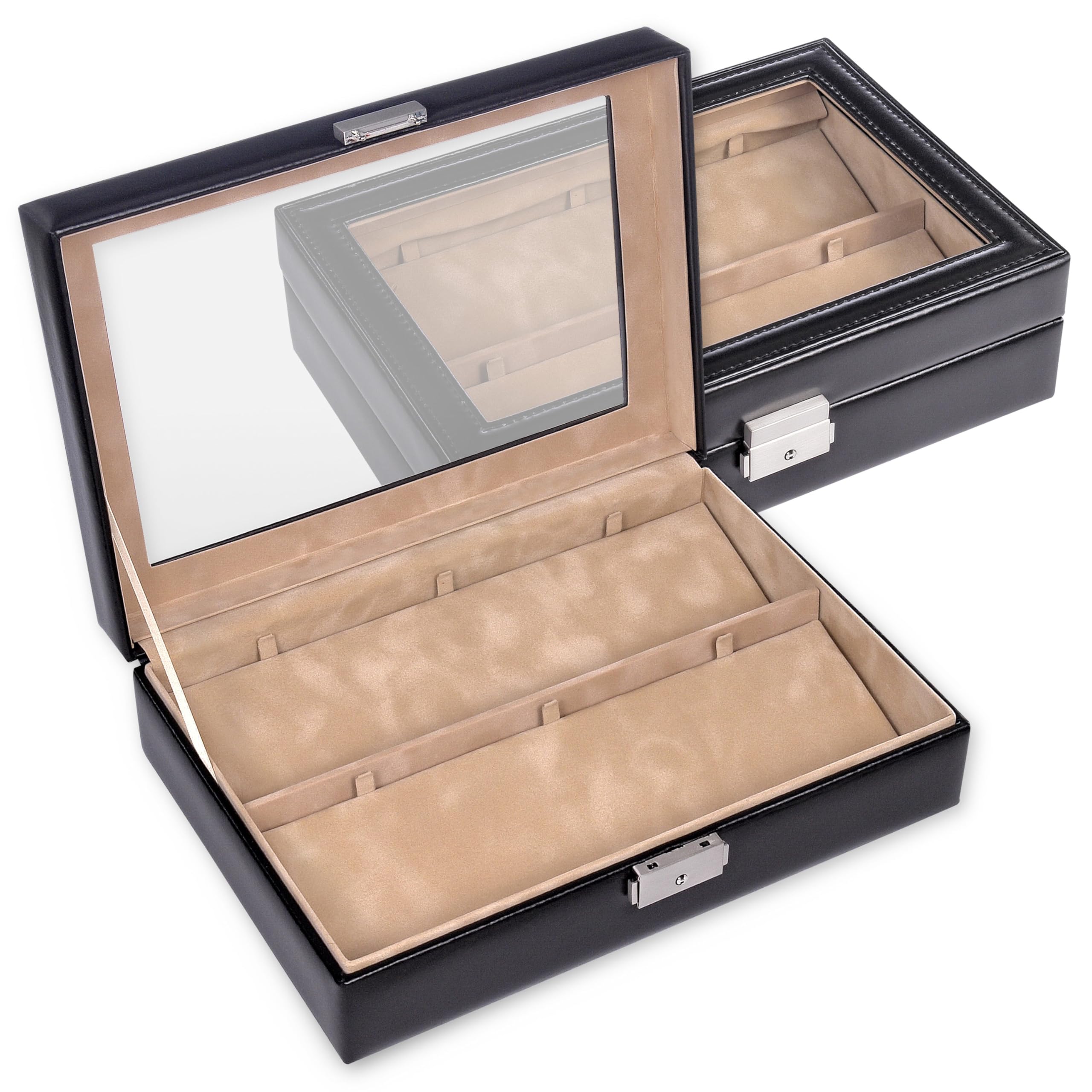 Étui pour montre de poche SACHER cuir noir anti rayures