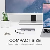 Vista 6 de Plugable USB-C Hub 7-in-1, Driverless USB C Hub Compatible with Mac, Windows, Chromebook, USB4, Thunderbolt 4, and More