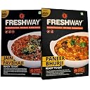 Freshway Ready to Eat Jain Combo Pav Bhaji & Paneer Bhurji Pack of 2 | Freeze Dried Instant Jain Meals | No Onion No Garlic | 100% Vegetarian | Quick, Healthy & Travel Friendly Indian Food gallery image