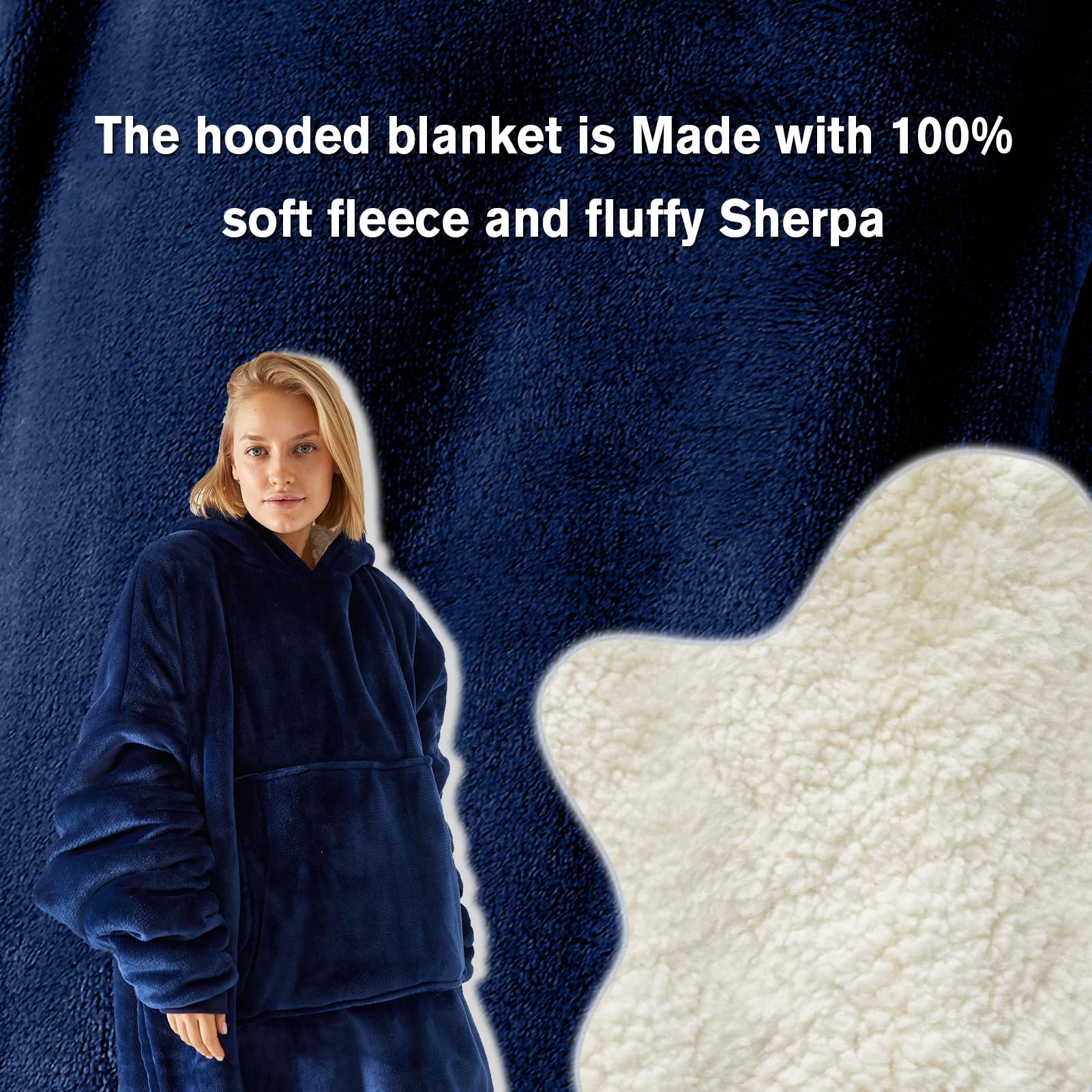 Manta Con Capucha Grande Hoodie Sudadera Con Capucha Suave Y Confortable Manta De TV Sudadera Sherpa Con Bolsillo Frontal Grande Mujeres Hombres Manta