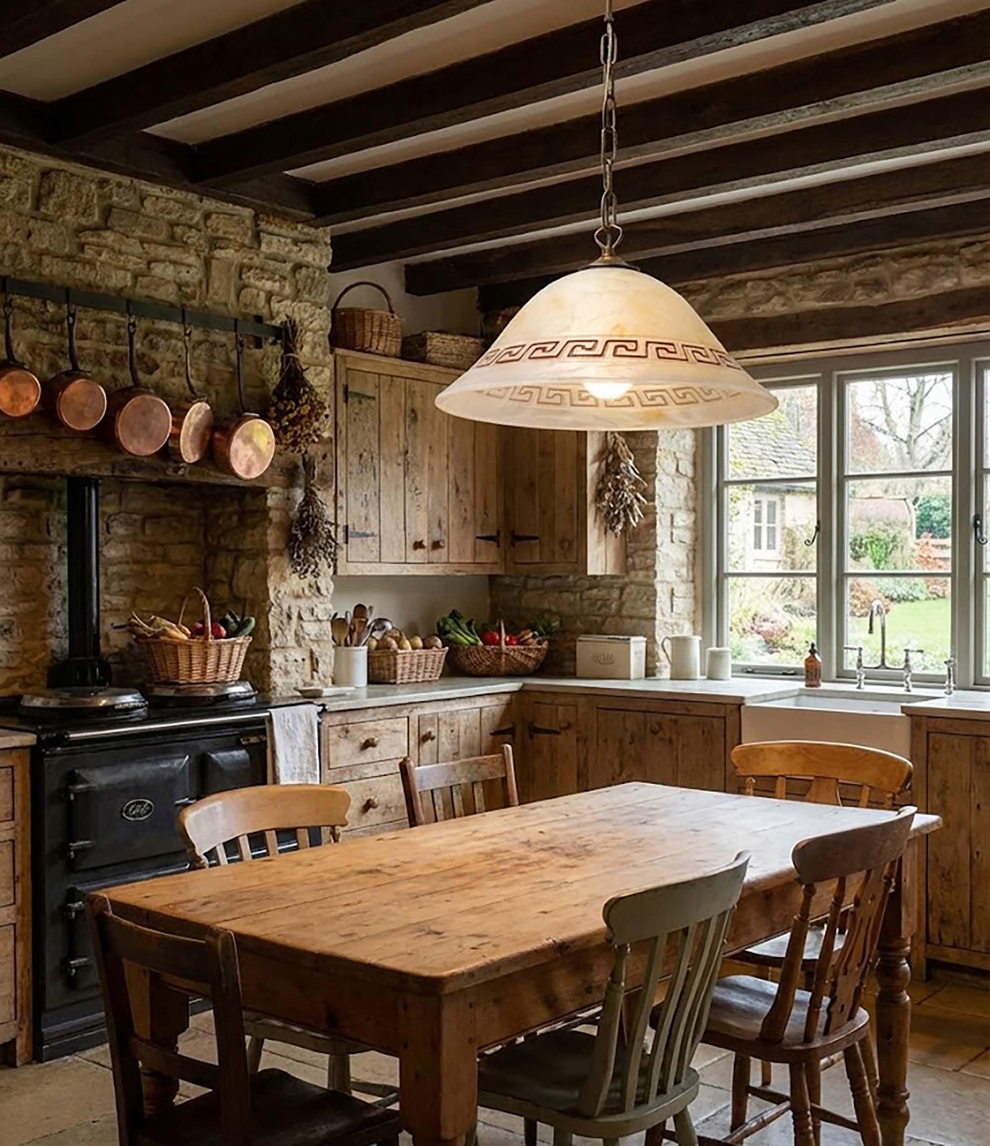 Generico Lampadario a sospensione classica in vetro marmo 1 luce Forgiato d.40 per ingresso, salotto, soggiorno, sala da pranzo, cameretta, cucina, bagno
