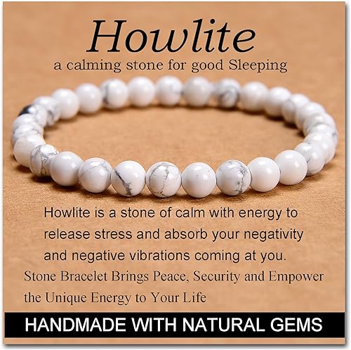 Vista 661 de MASSIVE BEADS Pulsera elástica de yoga hecha a mano con piedra natural, cristal curativo, energía, regalos para adultos unisex de 0.157 in, 0.236