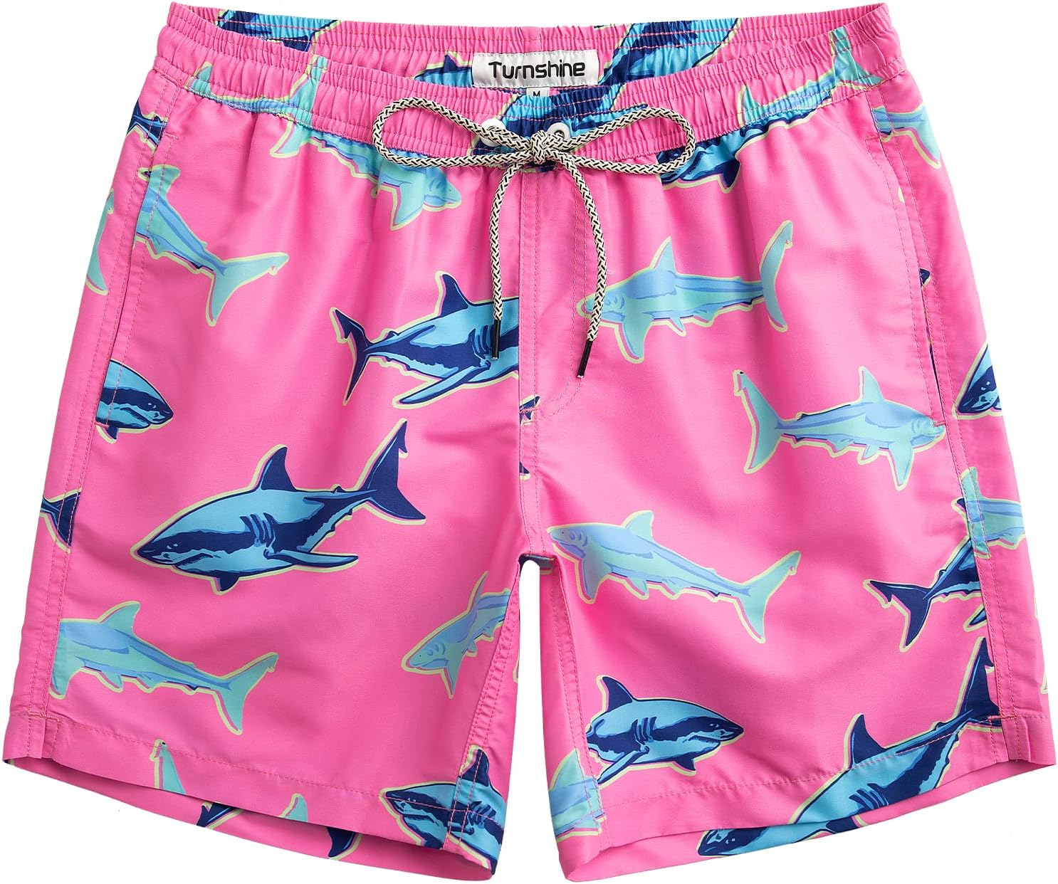 Mens Swim Trunks 7" Quick Dry Bathing Suits with Mesh Lining Printed Shorts Swimwear