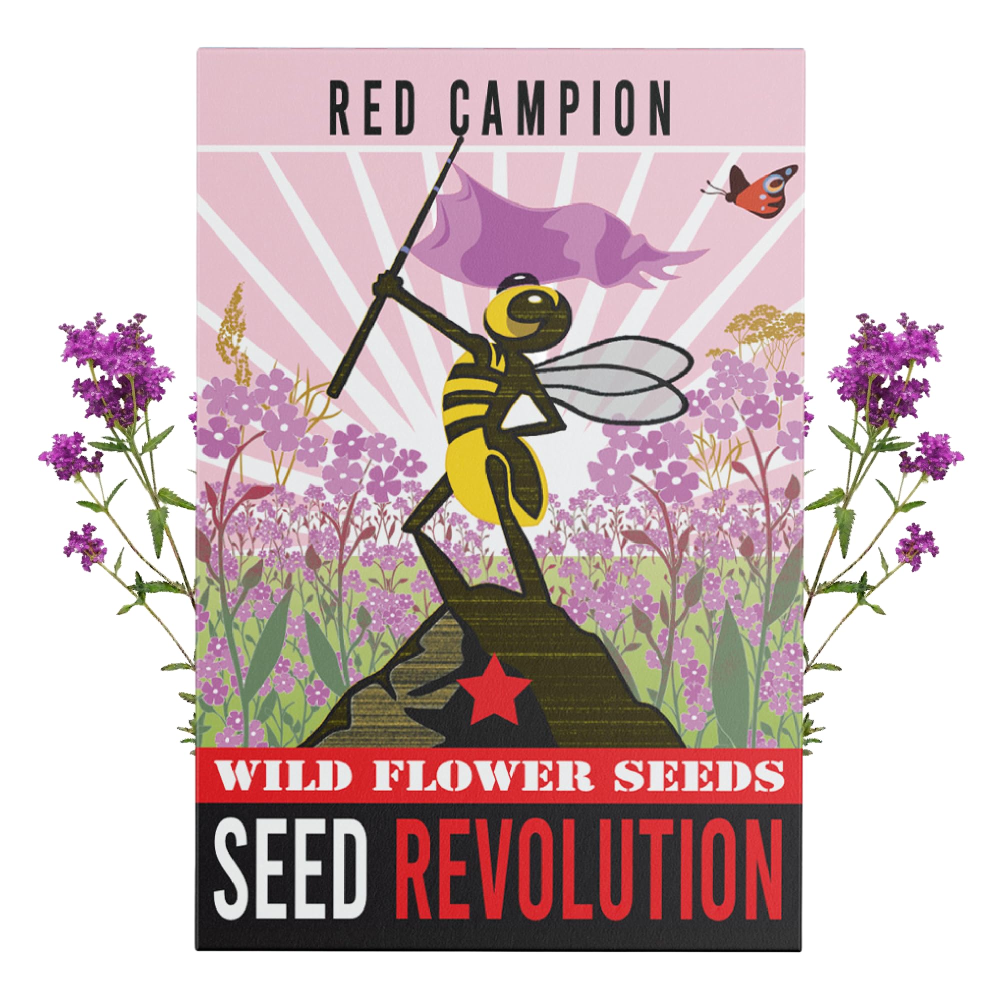 Seed Revolution - Red Campion Native Seed (Silene dioica) - Pack of 1, 40g - Mystical Blooms - Shade Loving, Woodland Wildflower, Pollinator Friendly - Flower Seeds, Garden Plants